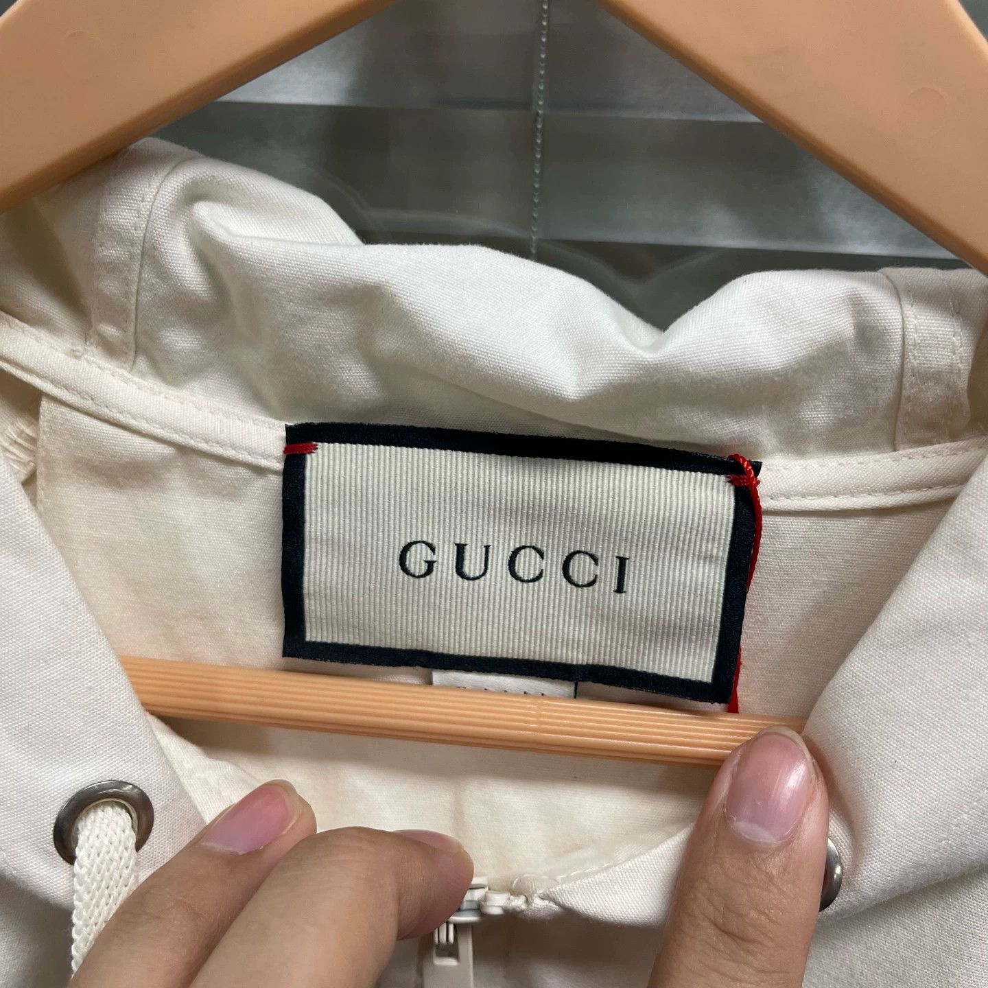 Gucci Gucci Ivory Red Green Web Zip Hooded Jacket L Size L / US 10 / IT 46 - 3 Thumbnail
