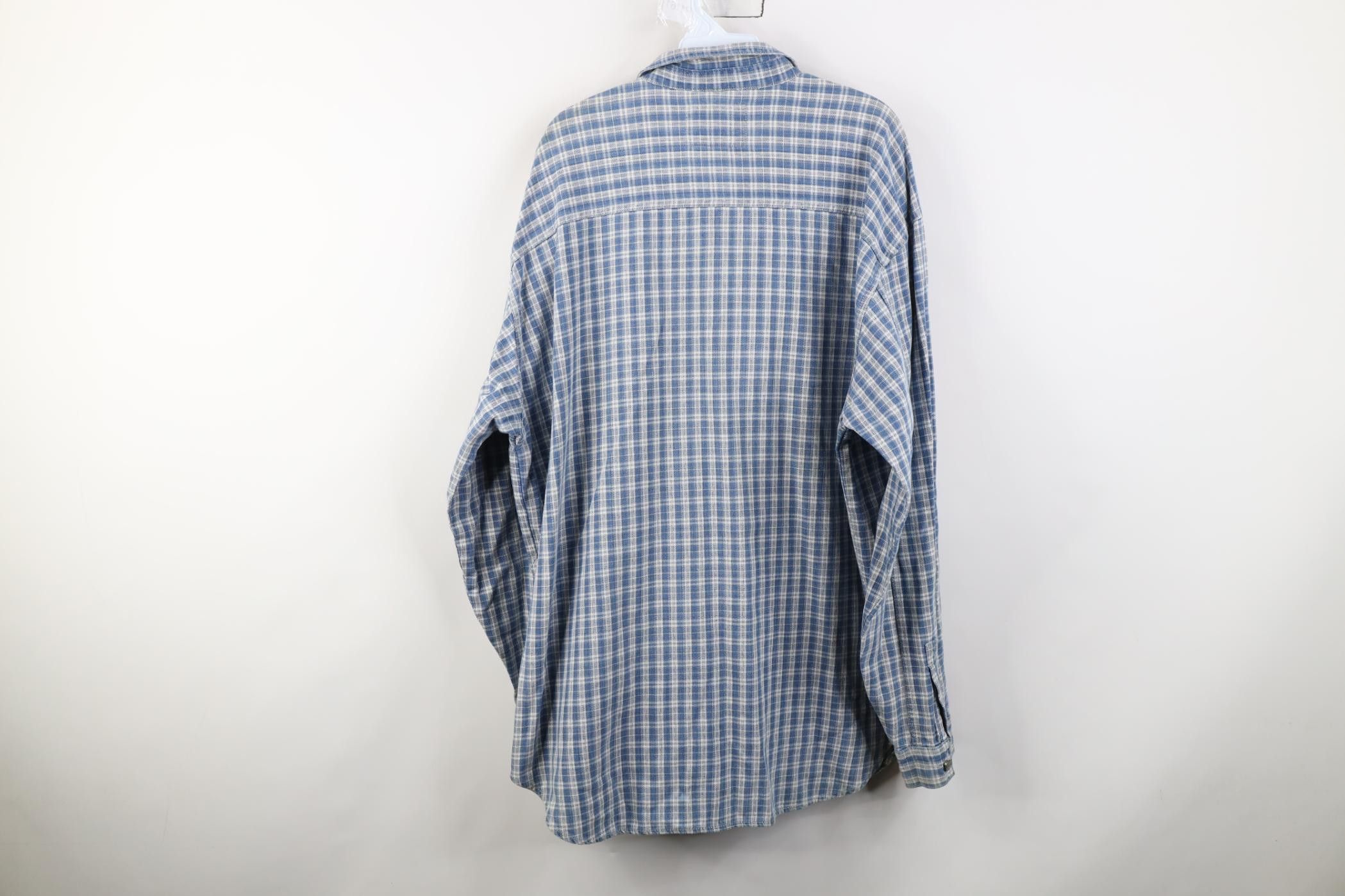 Levi's Vintage 90s Levis Denim Collared Button Shirt Blue Plaid Size US XL / EU 56 / 4 - 12 Thumbnail