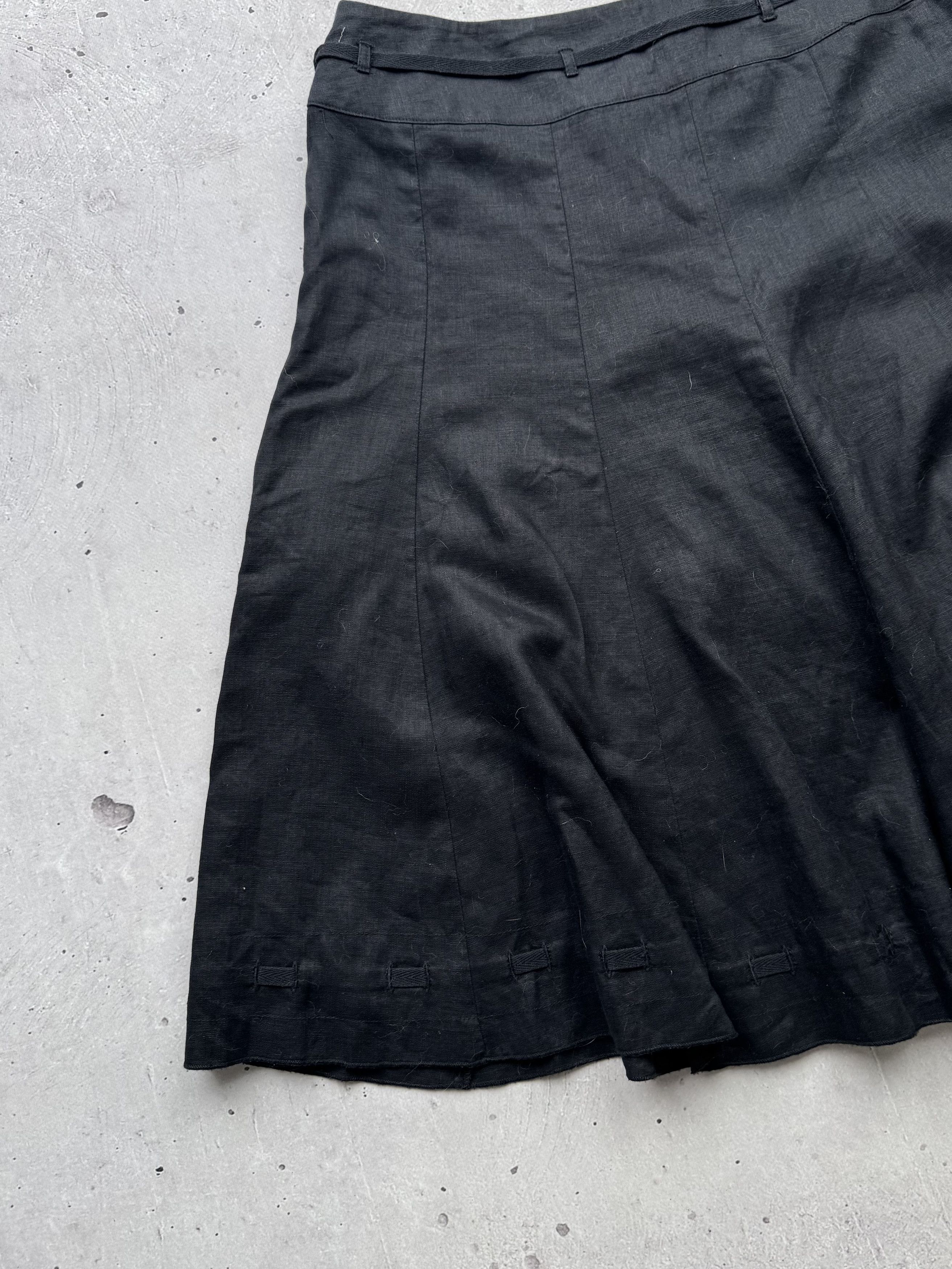 Japanese Brand × Vintage Vintage Linen Flared Belted Japanese Style Mini Skirt Size 32" / US 10 / IT 46 - 6 Thumbnail