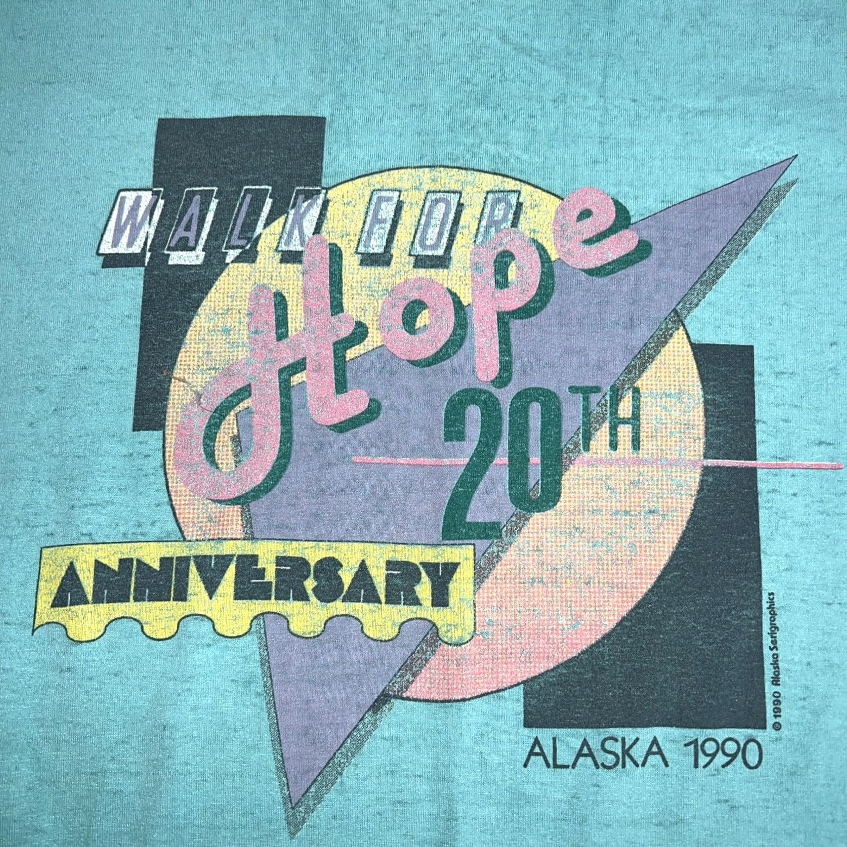 Hanes VINTAGE Alaska Walk For Hope 1990 20th Anniversary Tee Mens XL Hanes Blue USA Stitch Shirt Size US XL / EU 56 / 4 - 2 Thumbnail