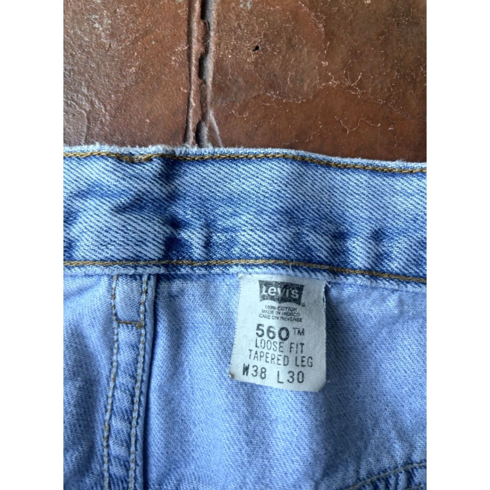 Levi's VINTAGE Levi's 560 Jeans Baggy Tapered Leg 38x30 Mens 90s Blue Denim Slim Straight Wide Leg Size US 38 / EU 54 - 2 Thumbnail