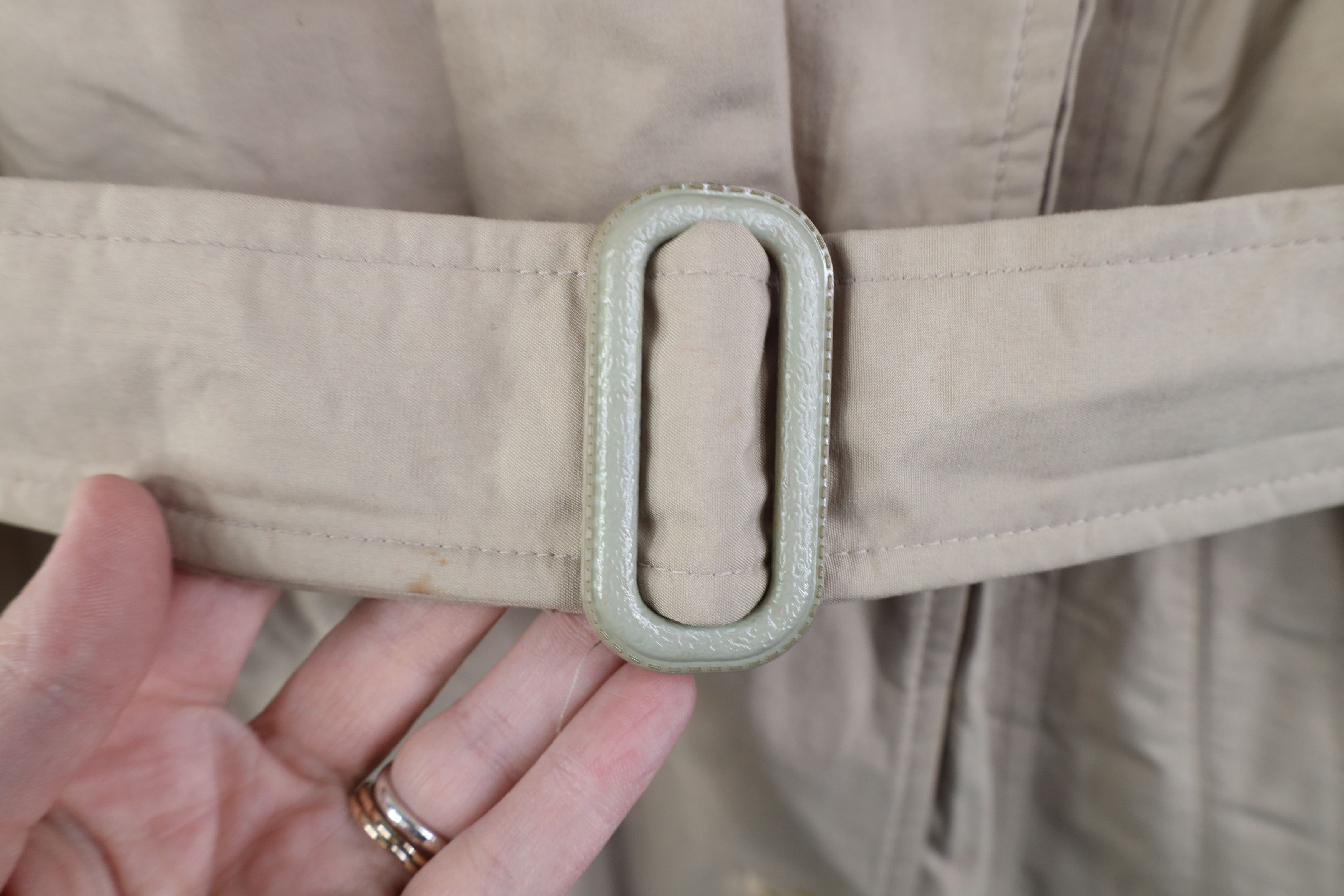 Orvis Vintage 70s 80s Orvis Lined Belted Trench Coat Jacket Beige Size XL / US 12-14 / IT 48-50 - 6 Thumbnail