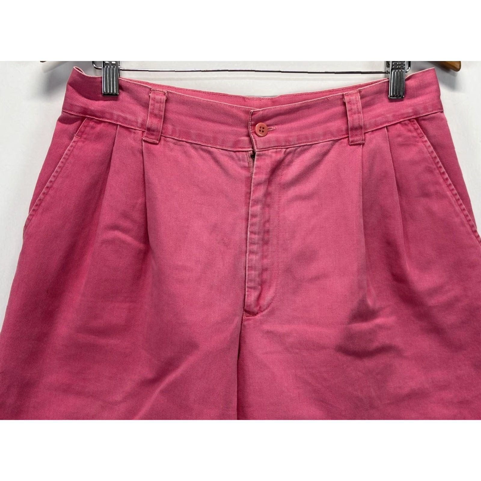 Ralph Lauren VINTAGE Ralph Lauren Country Women's High Waist Pink Shorts Size 12 28" Waist Wide Leg 90s Preppy Size 34" / US 12 / IT 48 - 2 Thumbnail