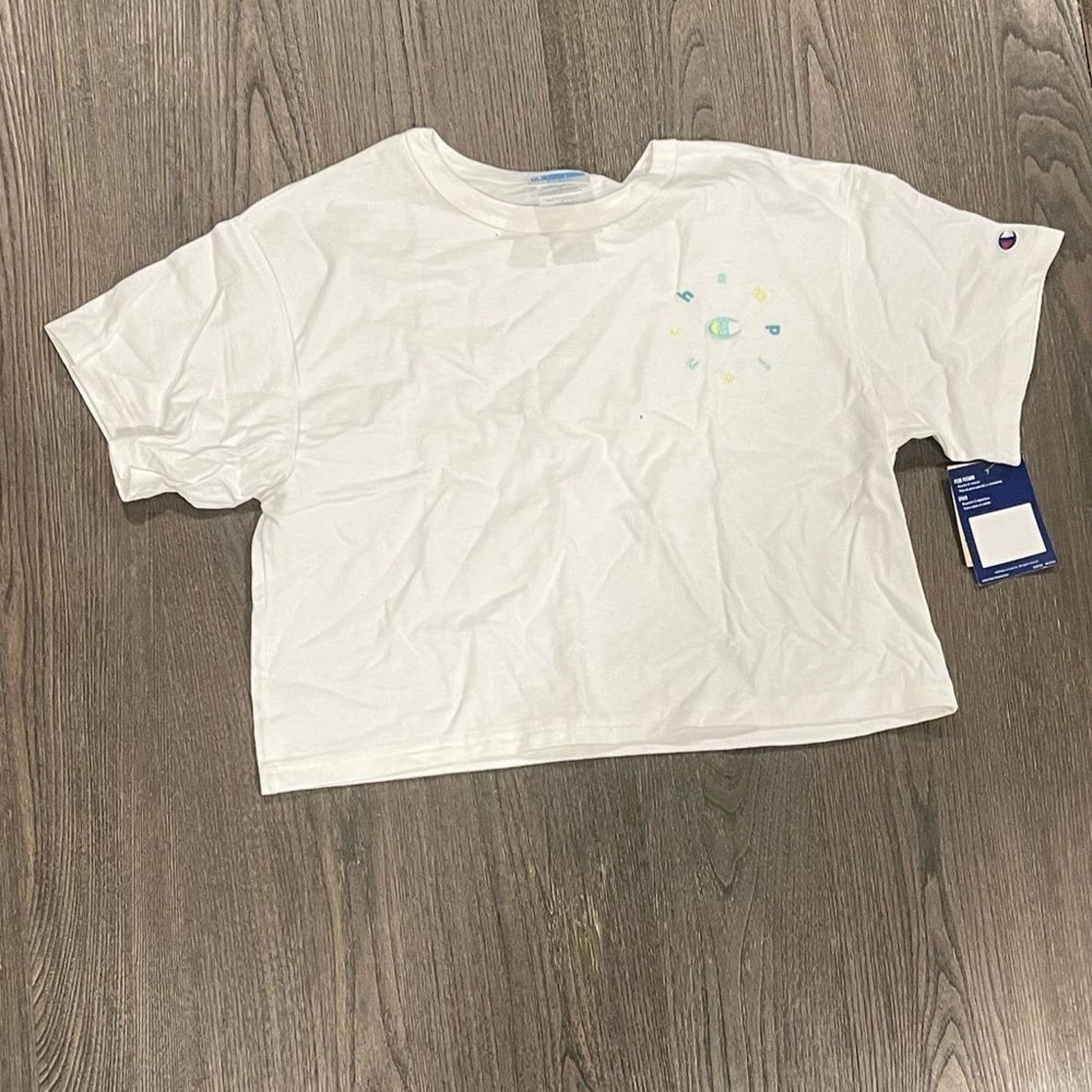 Champion NWT Champion White Graphic Crop Top - Size S Size S / US 4 / IT 40 - 1 Thumbnail