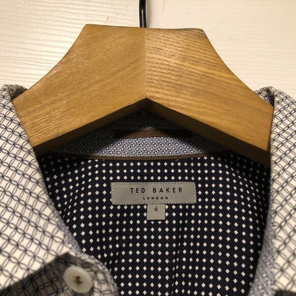 Ted Baker Ted Baker men's white cotton casual shirt size: 6 Size US L / EU 52-54 / 3 - 3 Thumbnail