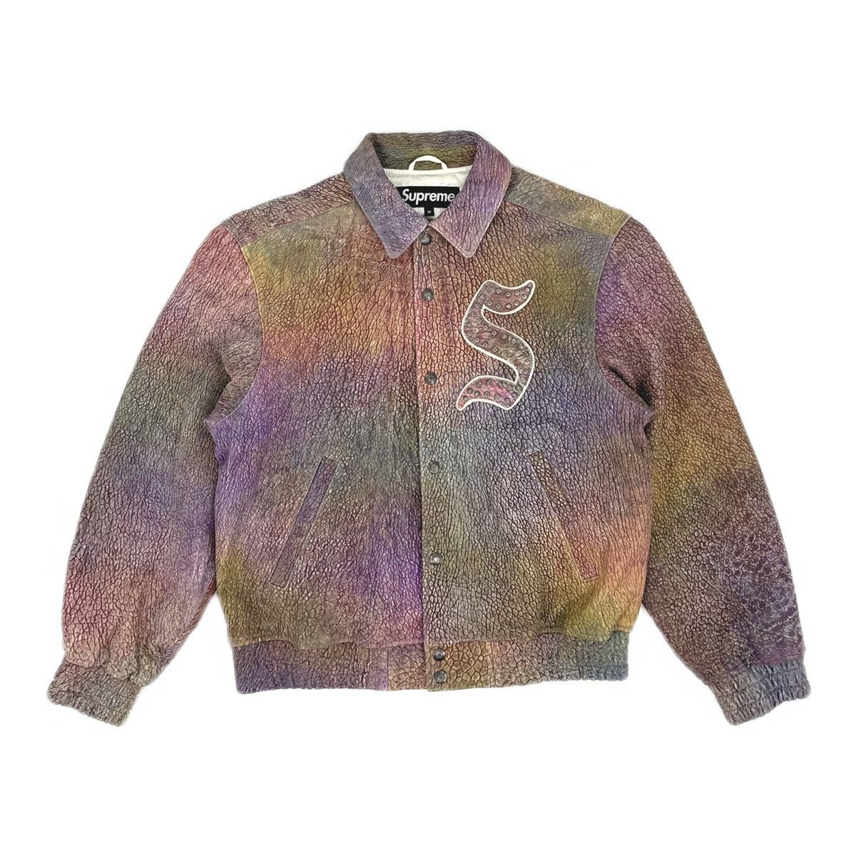 Supreme Supreme FW21 Pebbled Leather Varsity Jacket | Grailed