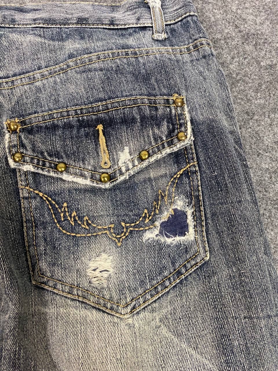 Japanese Brand japanese brand distressed denim nice faded design Size US 35 - 4 Thumbnail