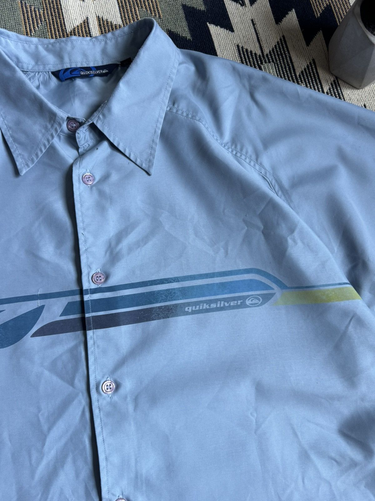 Quiksilver Vintage Quiksilver Sleeve less Logo Button Up Shirt Size US XL / EU 56 / 4 - 7 Thumbnail