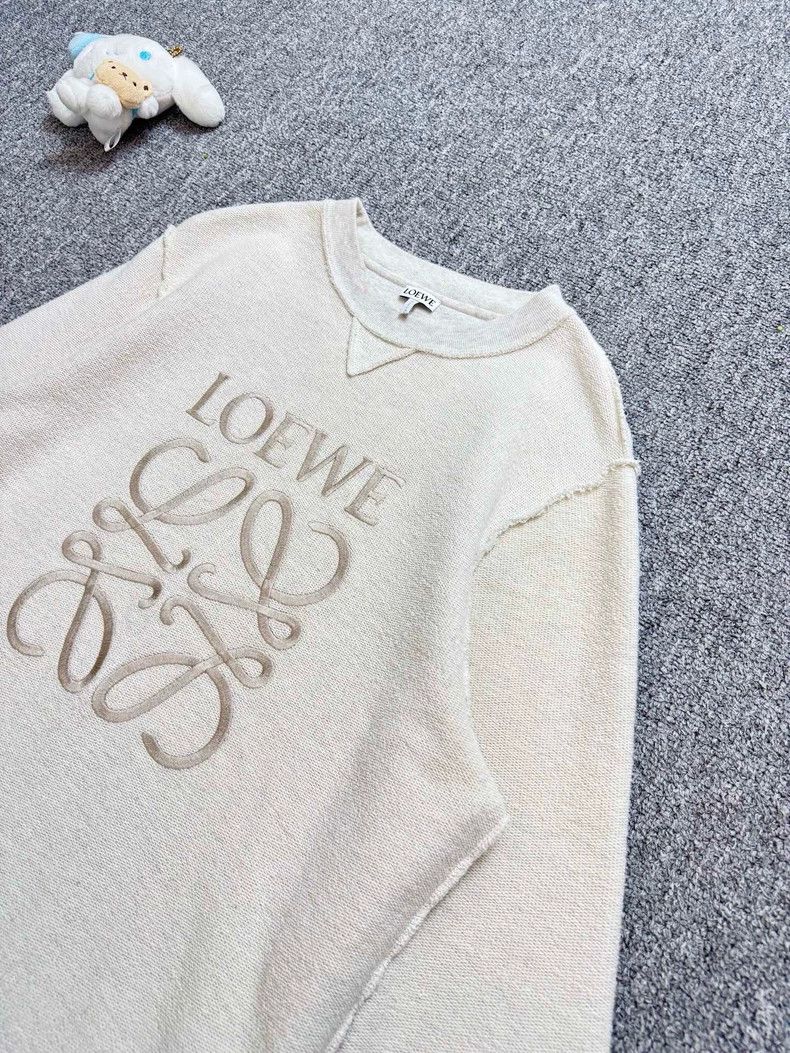 Loewe LOEWE Gray embroidered logo round neck sweater Size M / US 6-8 / IT 42-44 - 3 Thumbnail