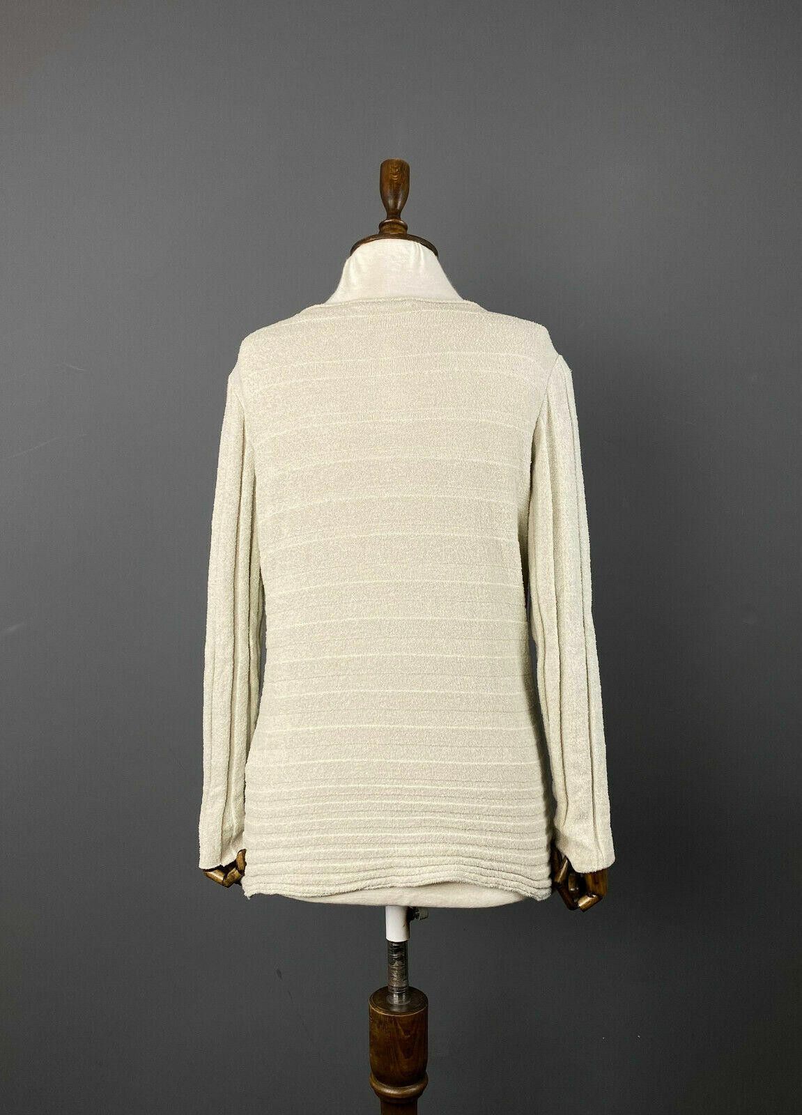 Designer Hindahl & Skudelny Ivory Long Sleeve Ribbed Sweater Size S Size S / US 4 / IT 40 - 5 Thumbnail