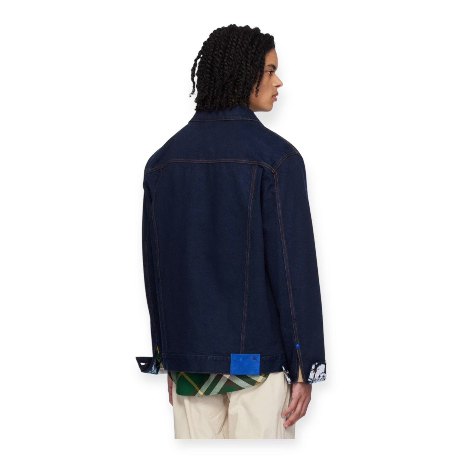 Burberry Mens London Navy Blue Denim Flocked Jacket XL $ 1790 Msrp Size US XL / EU 56 / 4 - 12 Thumbnail