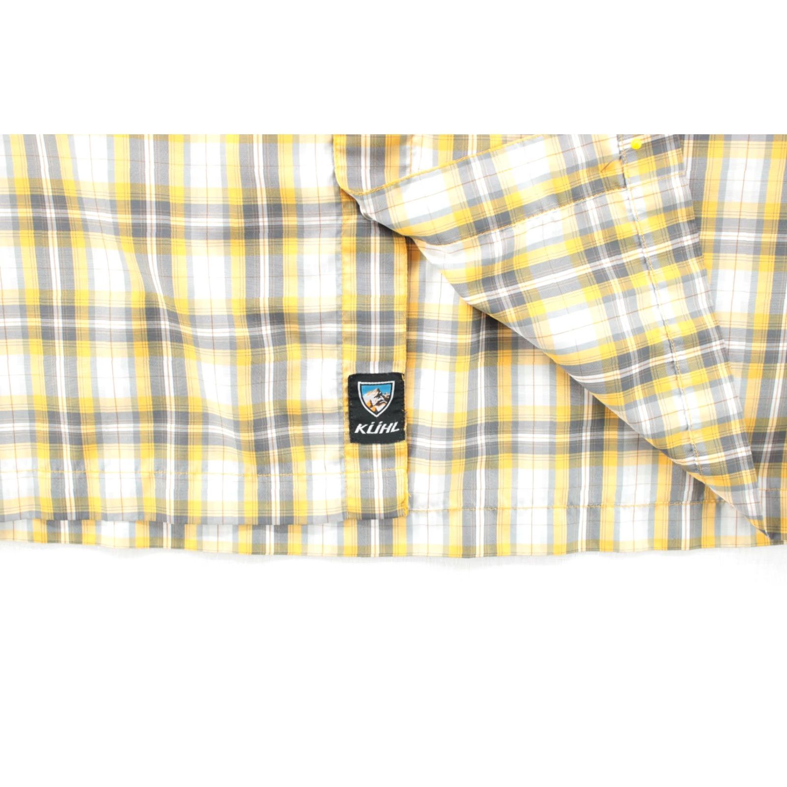 Vintage KUHL Shirt Men’s XL Gray Yellow Plaid Short Sleeve Pearl Snap Hiking Fishing Size US XL / EU 56 / 4 - 3 Thumbnail