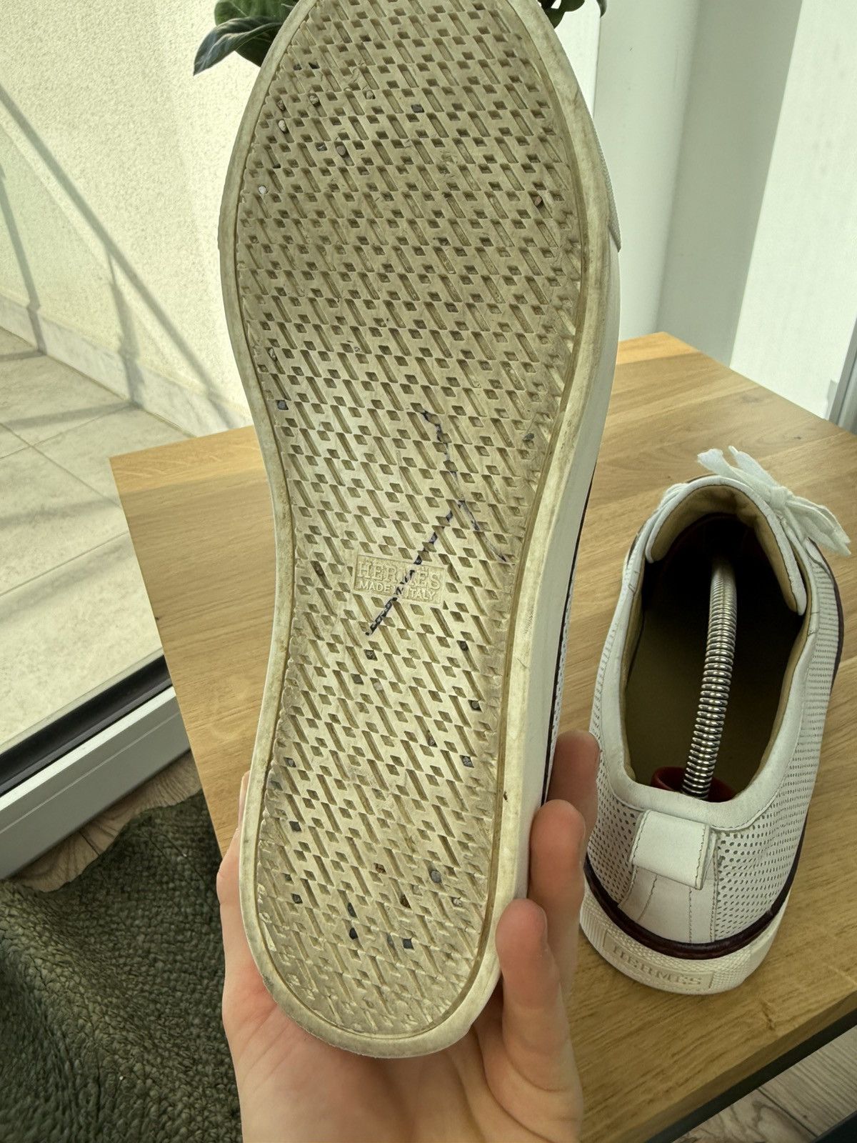 Hermes Hermes Sneakers Leather White logo Shoes 44 Size US 10 / EU 43 - 20 Thumbnail
