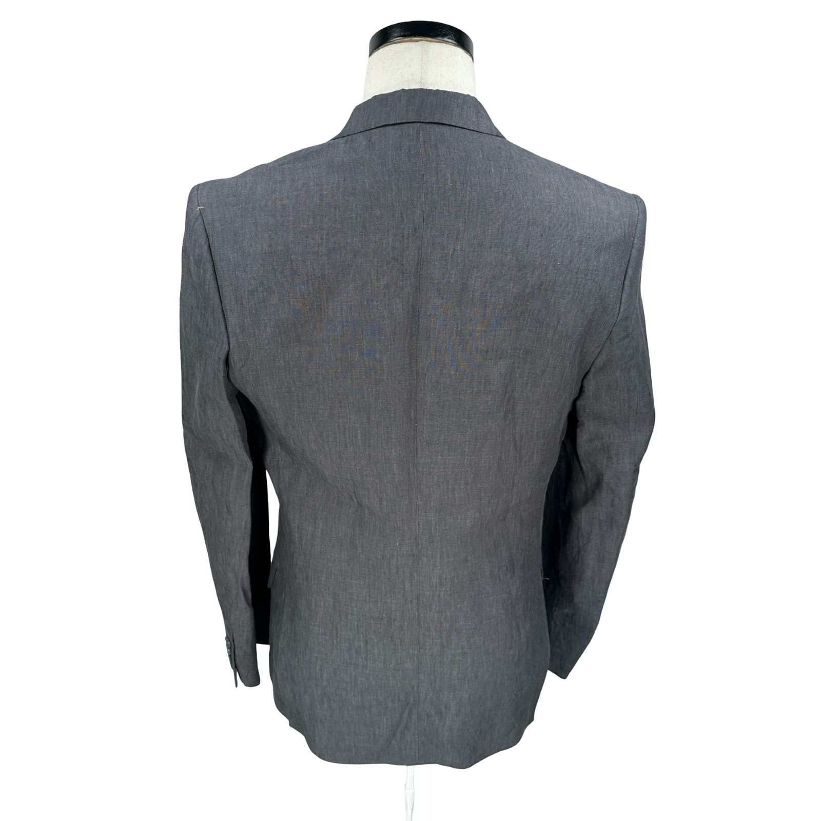 H&M H&M Blazer Jacket Mens US 36R Gray Linen Single Breasted New Size 36R - 5 Thumbnail