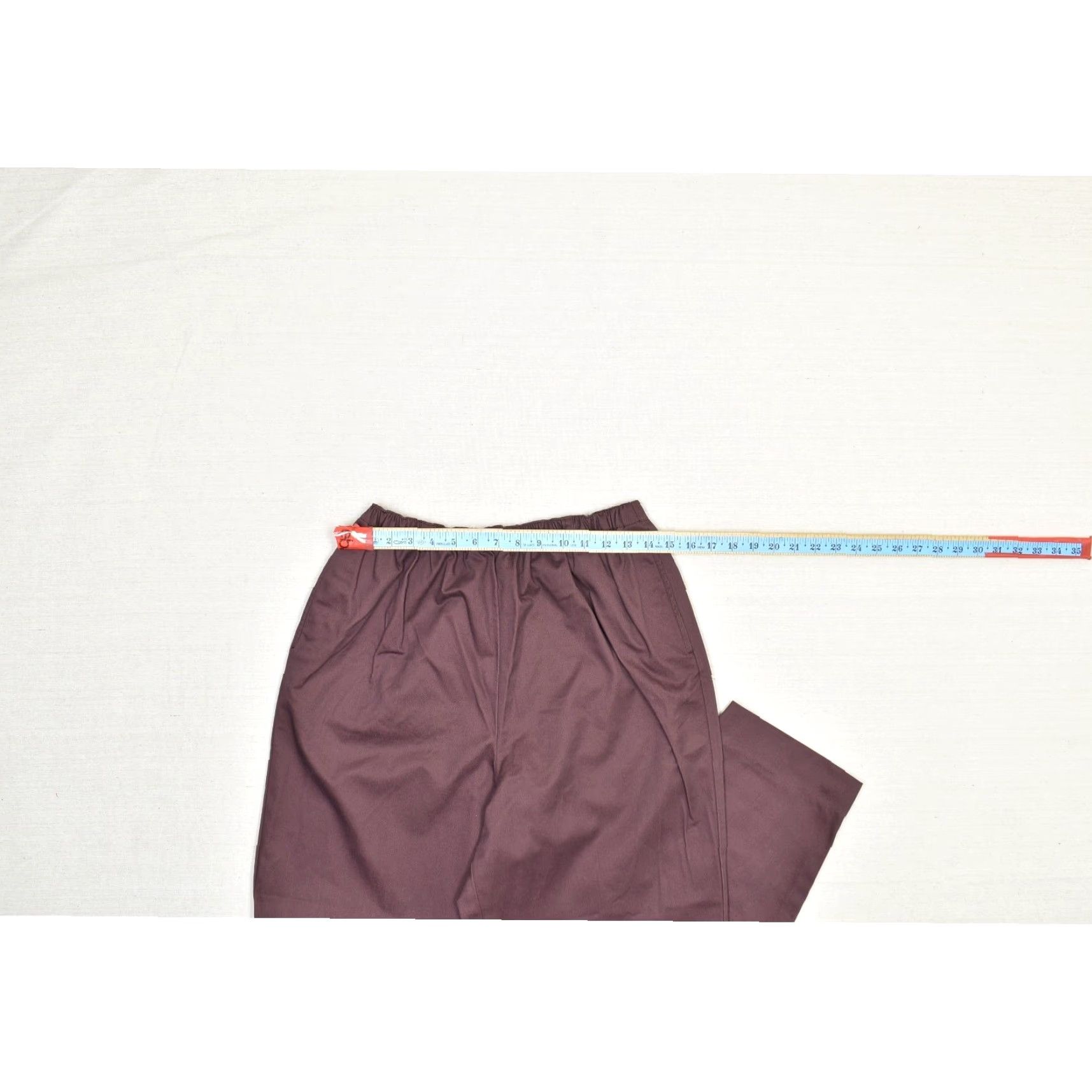 Orvis Orvis Pants Women's Cotton Elastic Waist Pull-On Burgundy Casual Sz 14 Dress Pants Straight Front Flat Front Size 36" / US 14 / IT 50 - 7 Thumbnail