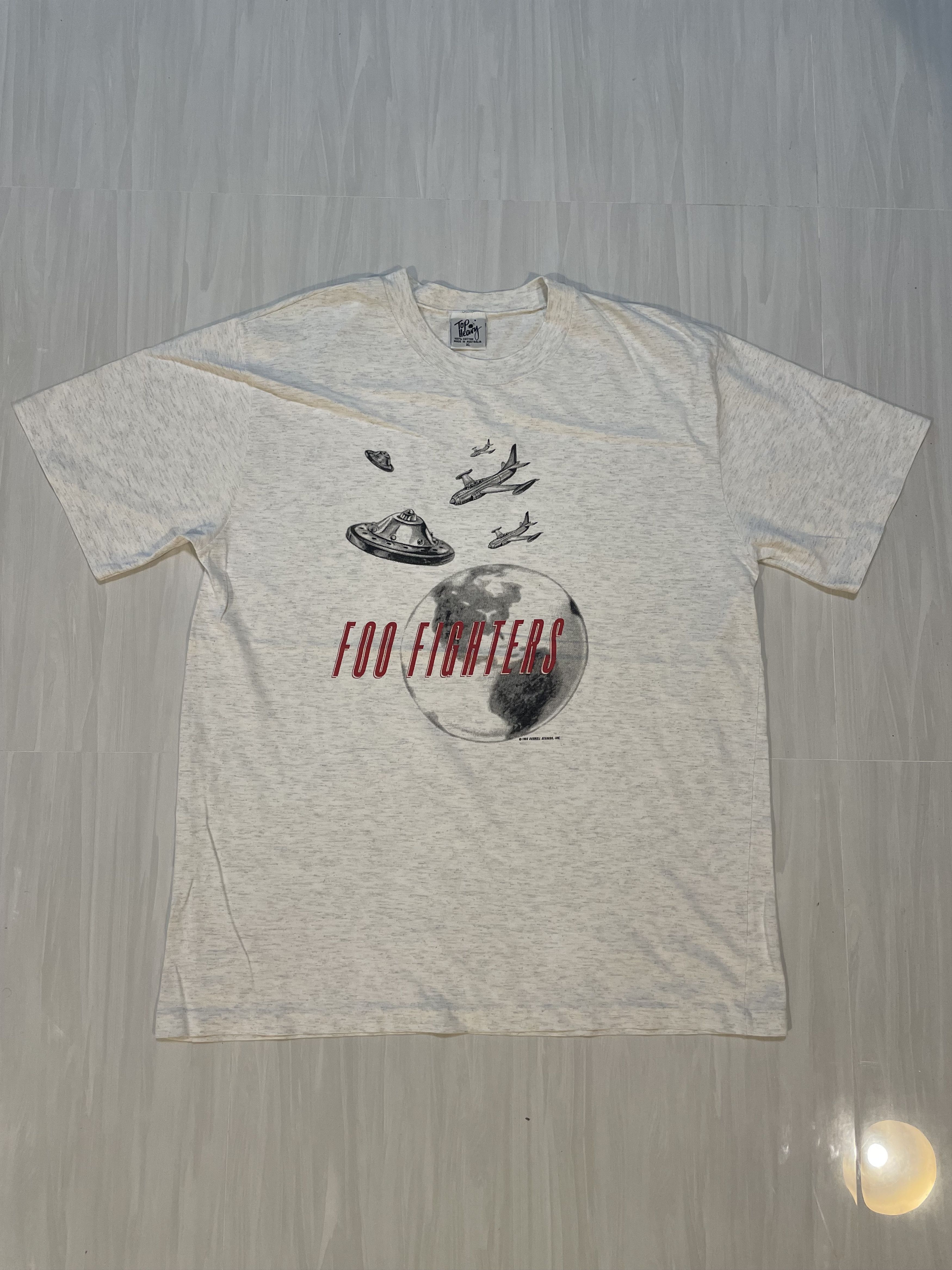 image of Band Tees x Rock T Shirt Vintage Foo Fighters Ufo 1995' in Grey, Men's (Size XL)