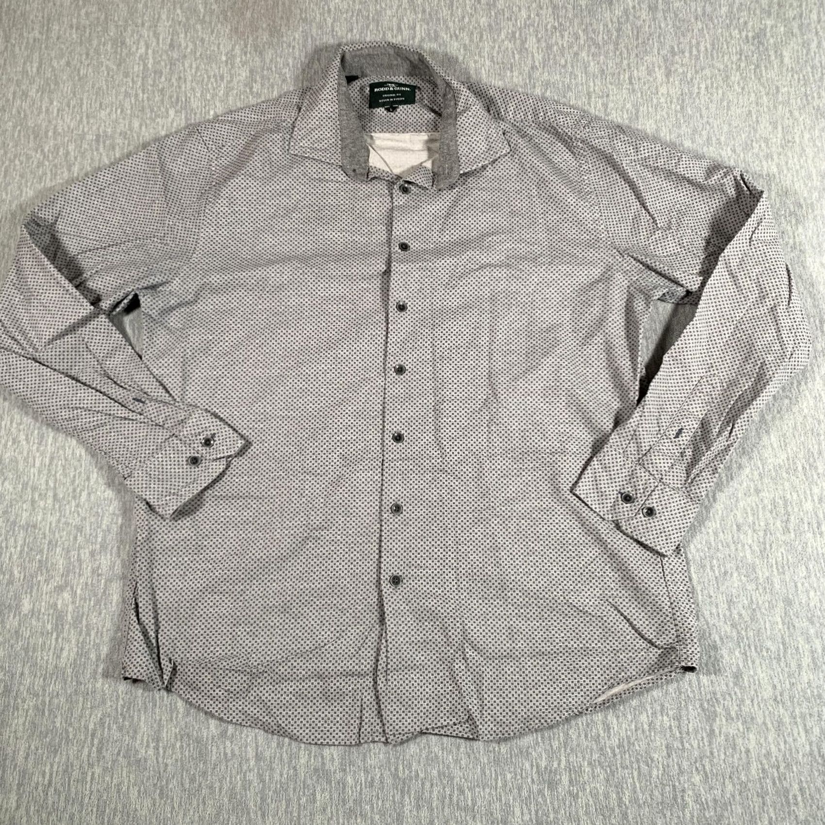 Rodd & Gunn Rodd & Gunn Shirt Mens L Gray Geometric Print Long Sleeve Button Up Casual Size US L / EU 52-54 / 3 - 2 Thumbnail