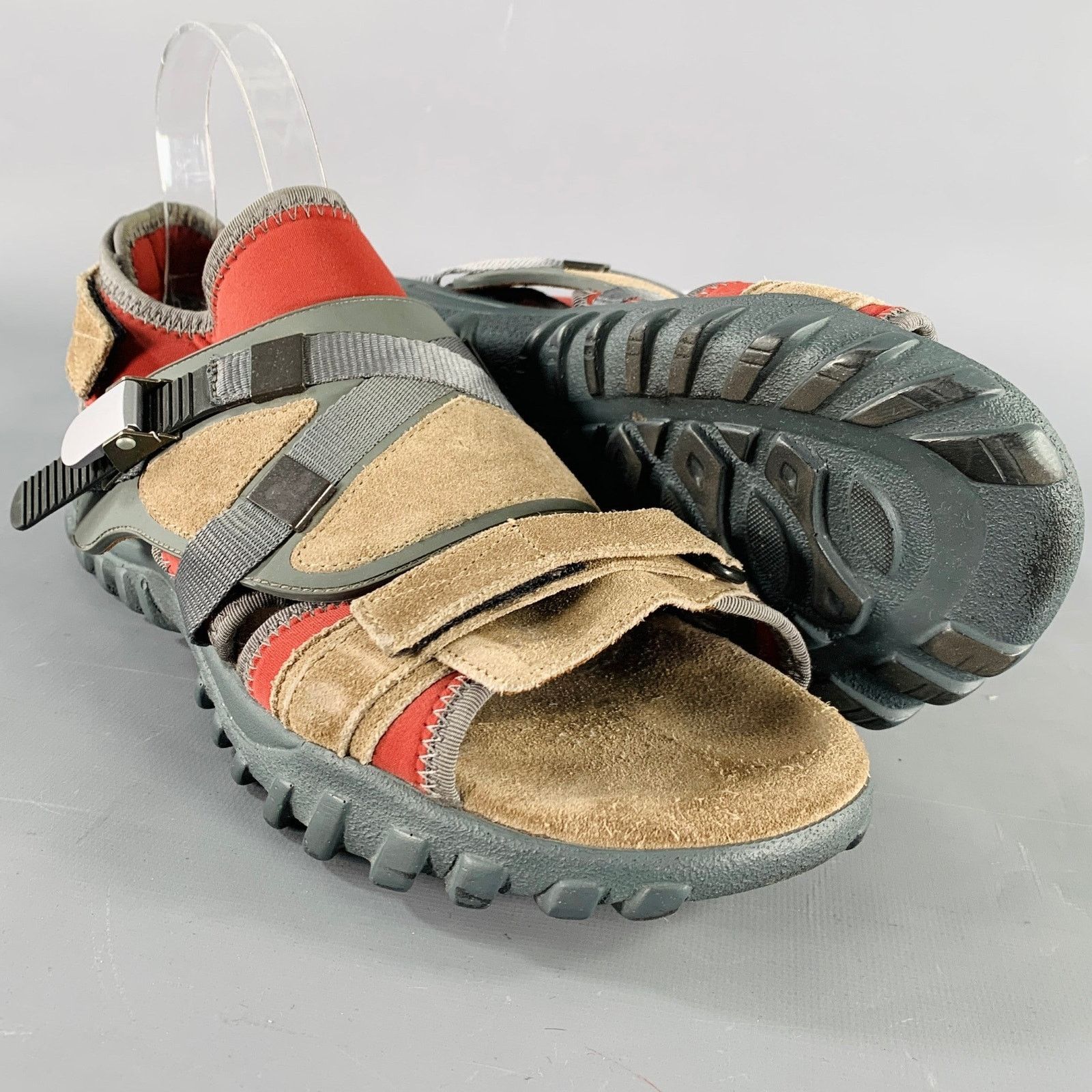 Lanvin LANVIN Size 8 Beige Red Neoprene Hook Loop Closure Sandals Size US 8 / EU 41 - 5 Thumbnail
