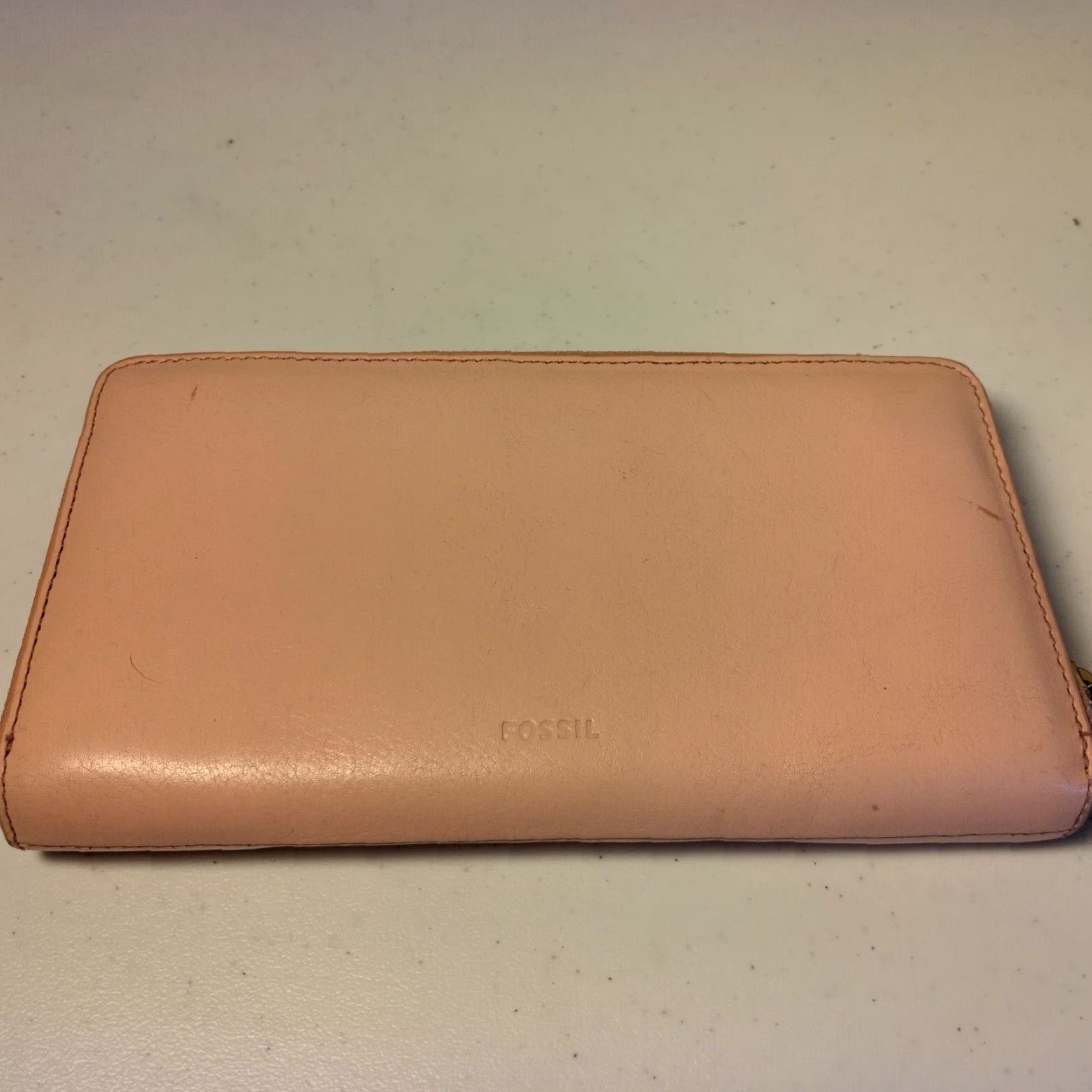 Fossil Fossil Wallet Clutch Leather Pink Dusty Rose Zip-Around Women Size ONE SIZE - 5 Thumbnail