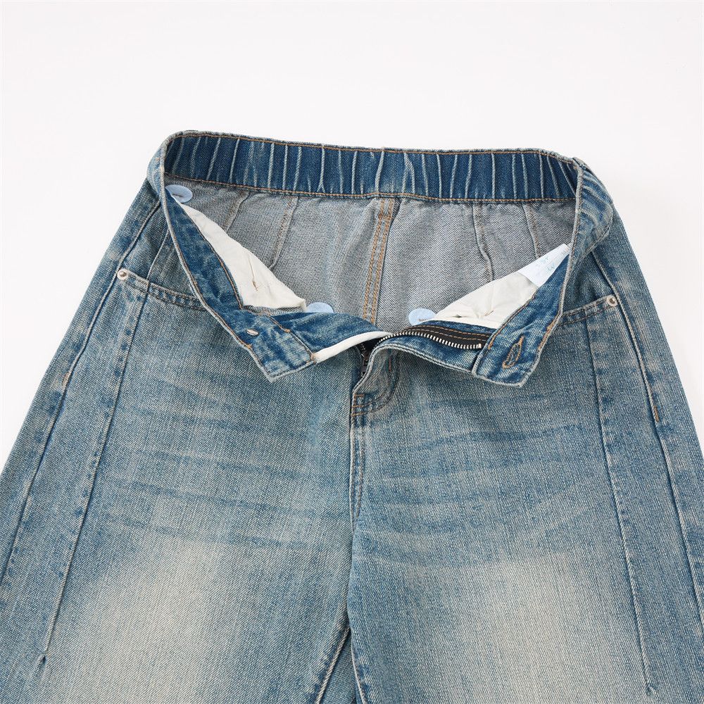 Vintage Punk retro washed distressed scimitar jeans for men Size US 32 / EU 48 - 4 Thumbnail