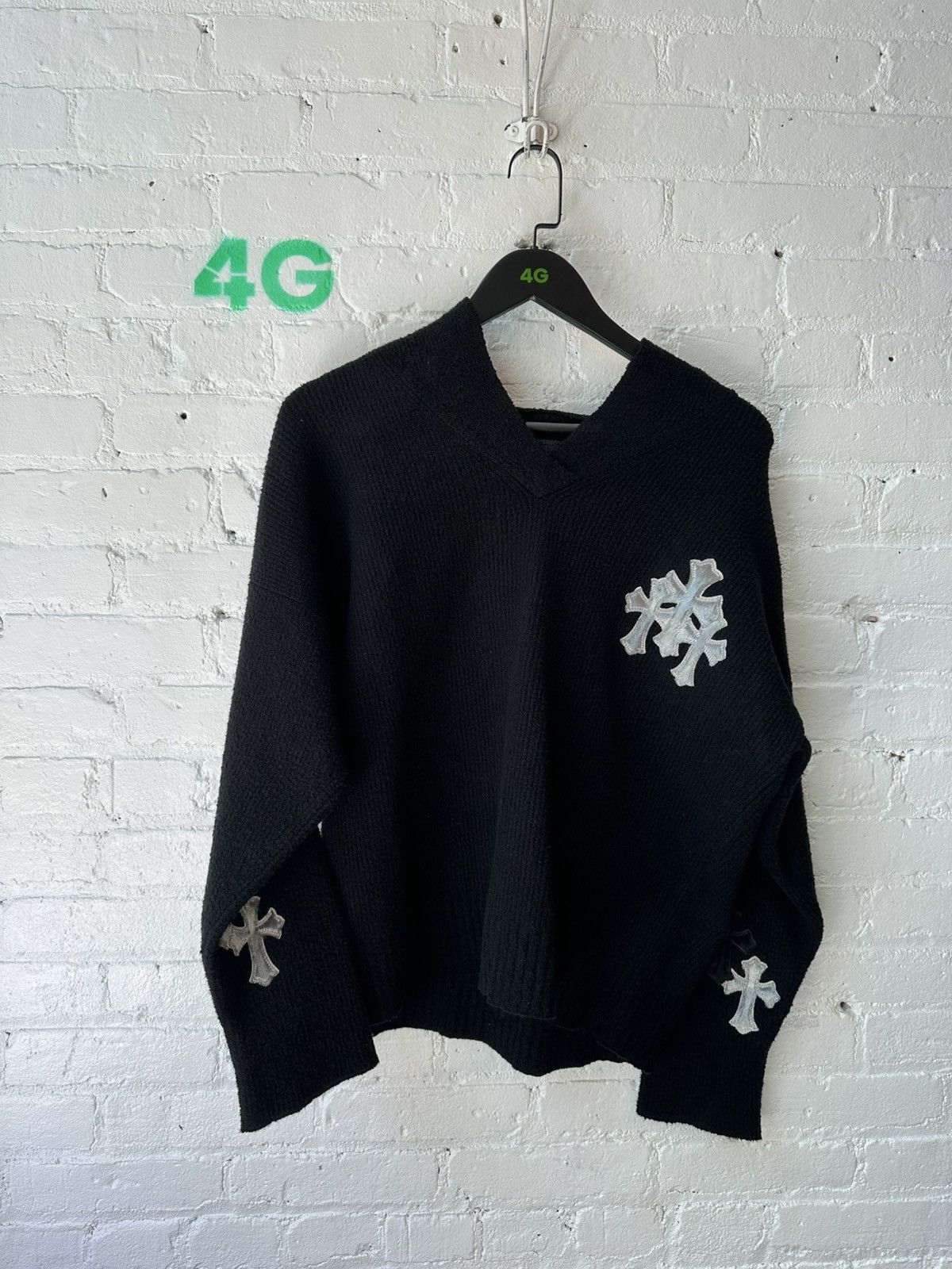 Chrome Hearts Chrome HEARTS 1/1 Cashmere VIP SPINE CROSS PATCH HOODIE Size US S / EU 44-46 / 1 - 2 Thumbnail