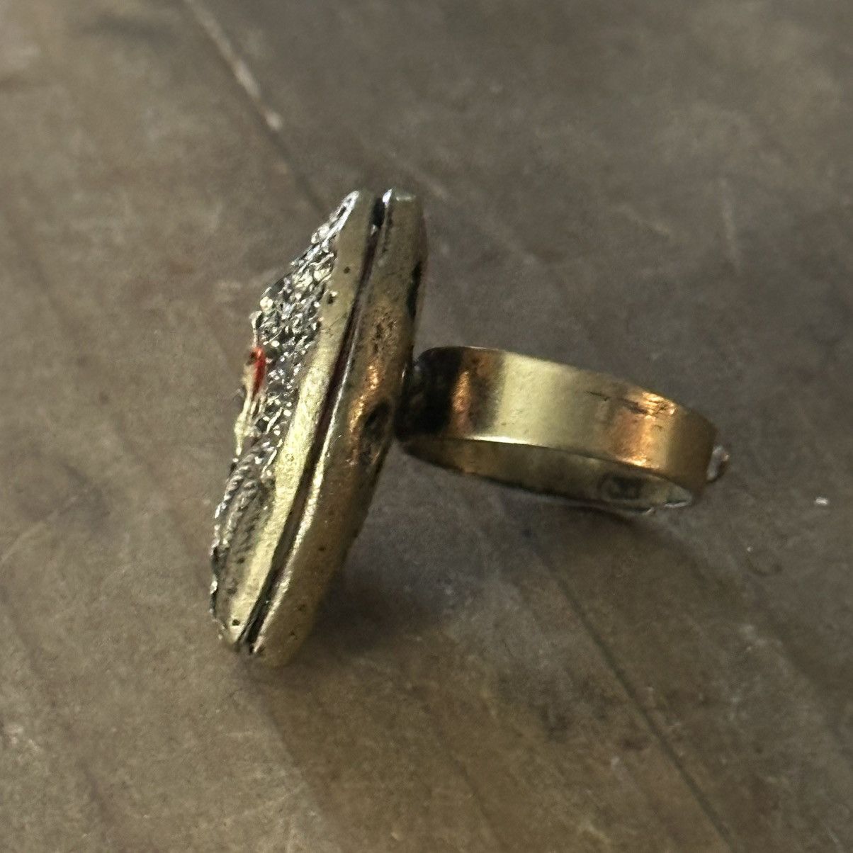 Other Bronze tone angel wing red heart ring Size ONE SIZE - 6 Thumbnail