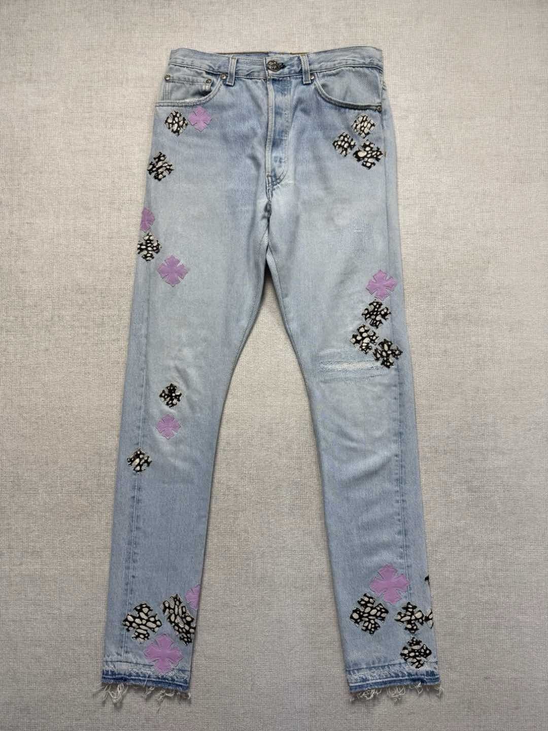 Chrome Hearts Chrome Hearts Light Wash Criss Patches Jeans size 30 Size US 30 / EU 46 - 1 Thumbnail