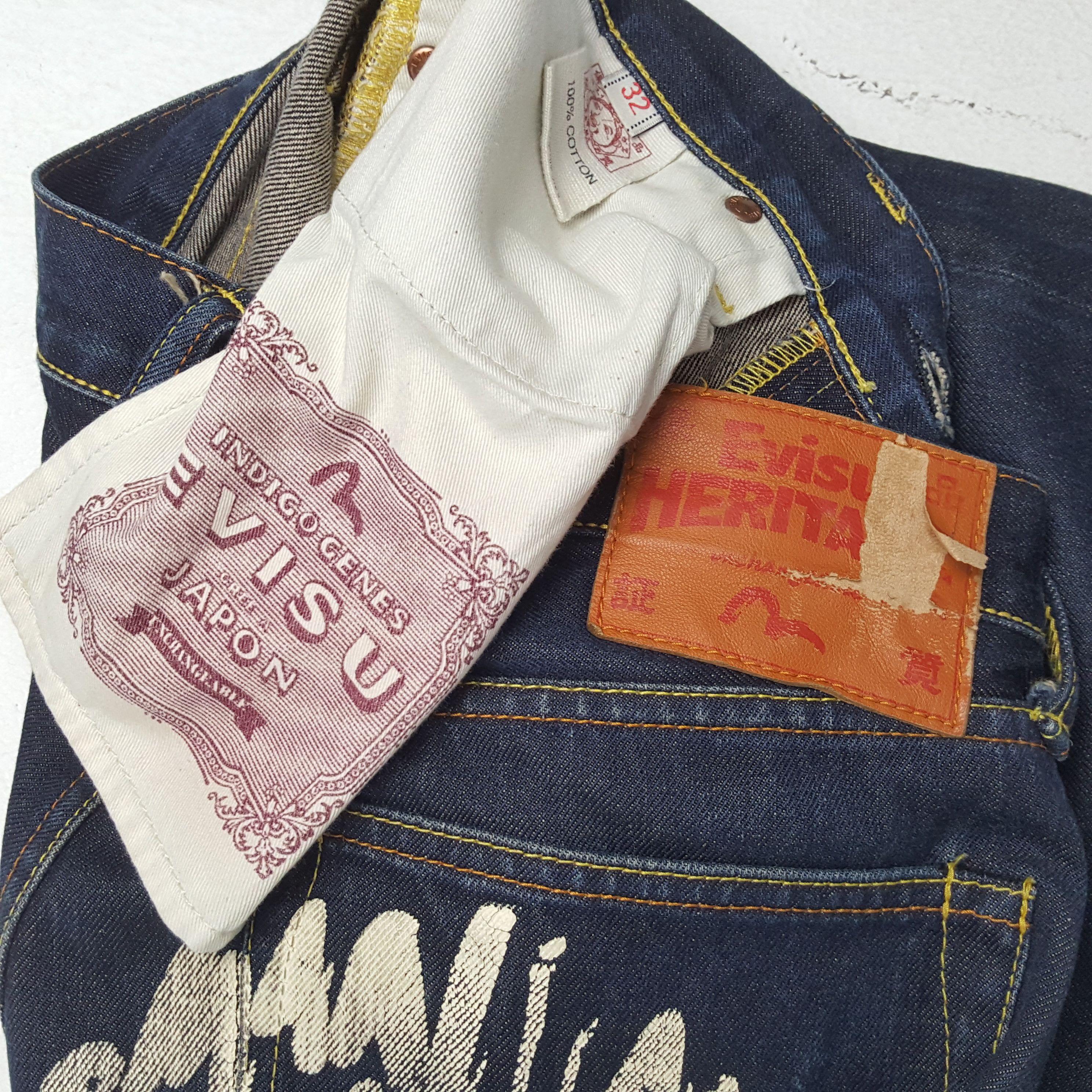 Evisu × Japanese Brand × Vintage Vintage EVISU Japanese Brand Daicock Style Blue Jeans Size US 31 - 14 Thumbnail