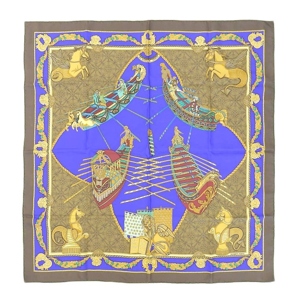 Hermes Hermes Hermes Silk Scarf Multicolor Canvas Scarf in Great Condition Size ONE SIZE - 1 Thumbnail