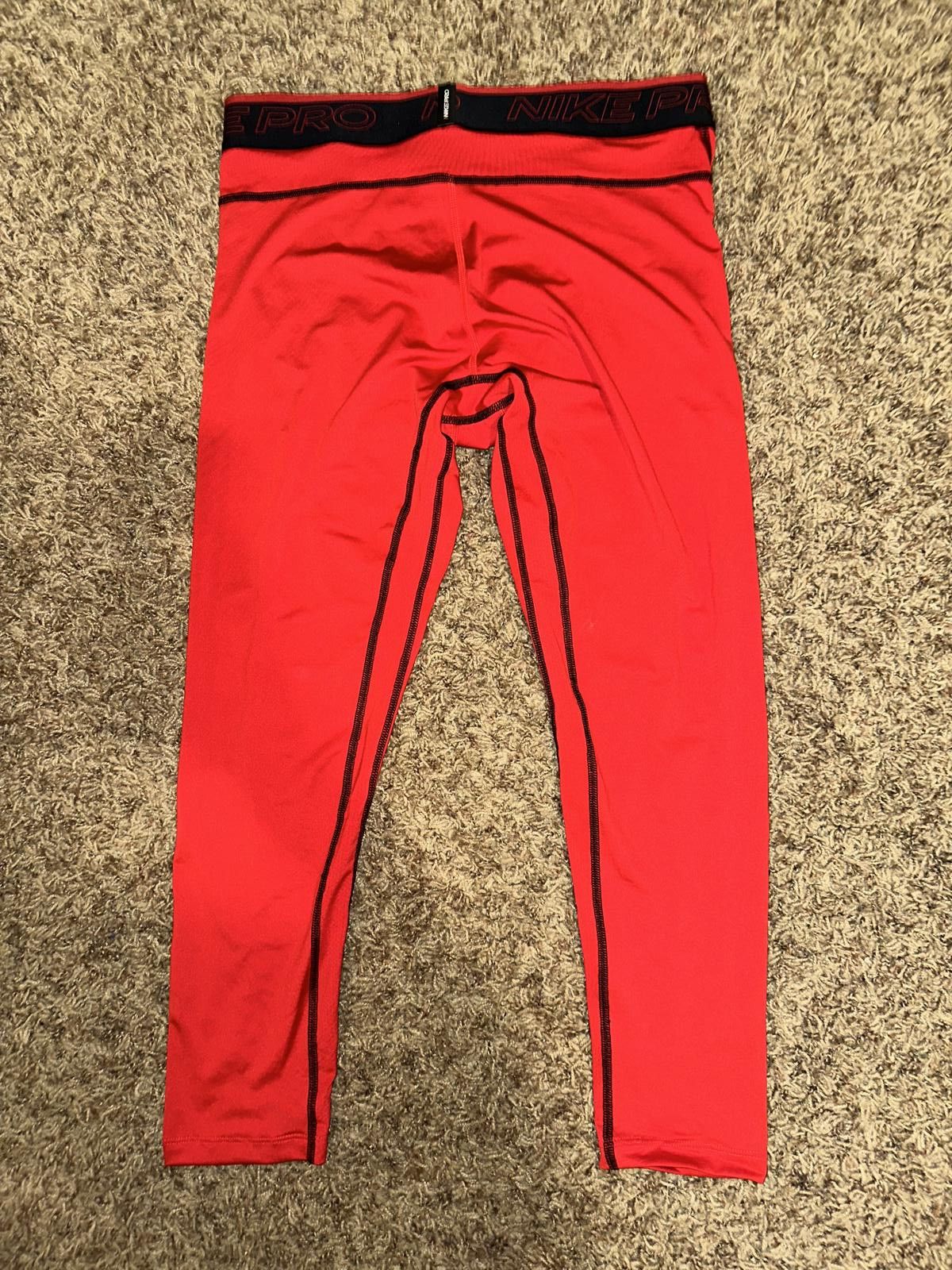Nike Nike Mens Dri-Fit Pro 3/4 Red Tights Size US 32 / EU 48 - 6 Thumbnail