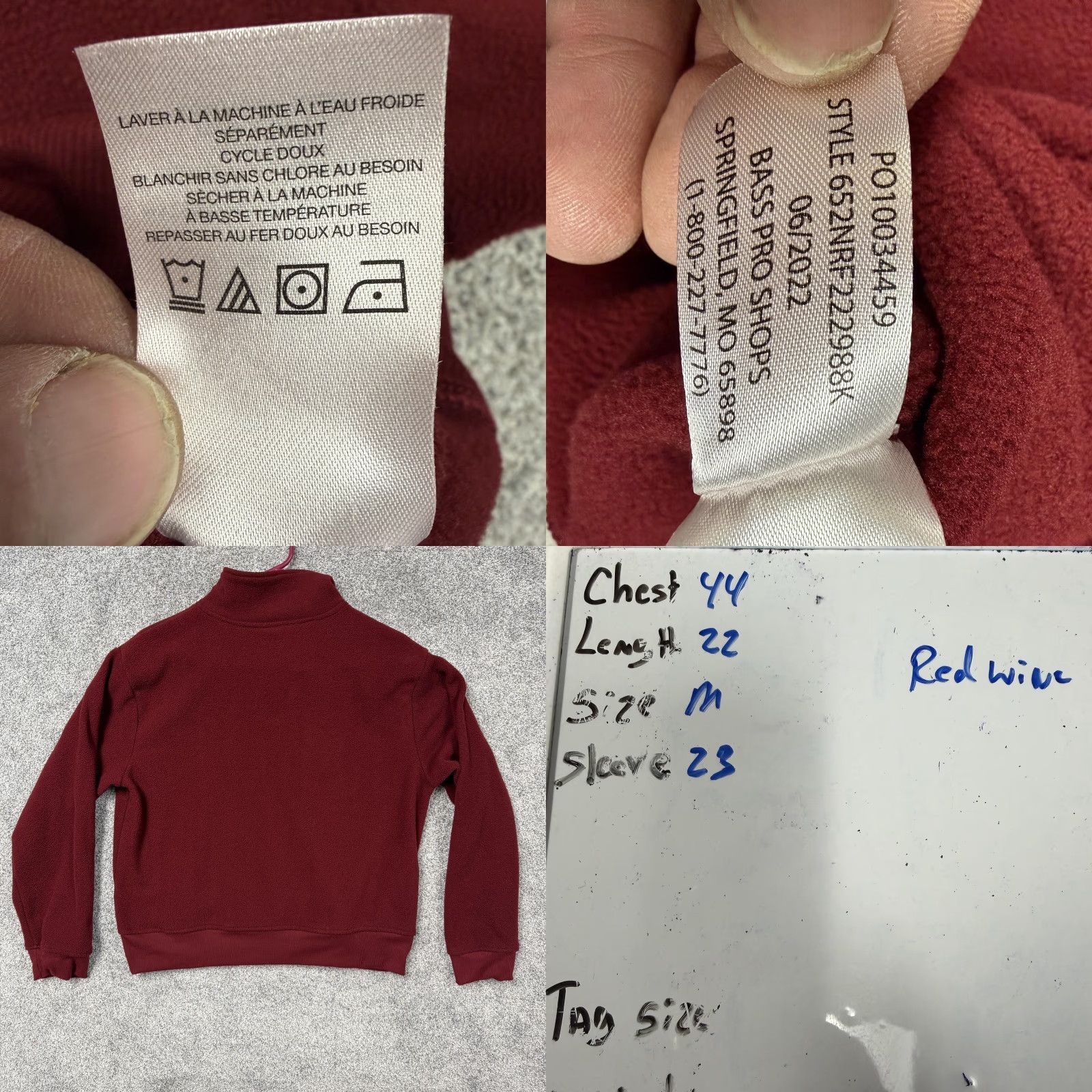 Vintage Natural Reflections Fleece Half Zip Pullover Top Womens M Red Wine Mock Neck Shirt Long Sleeve Casual 1/2 Zip Mens Womens Girls Boys Size M / US 6-8 / IT 42-44 - 8 Thumbnail