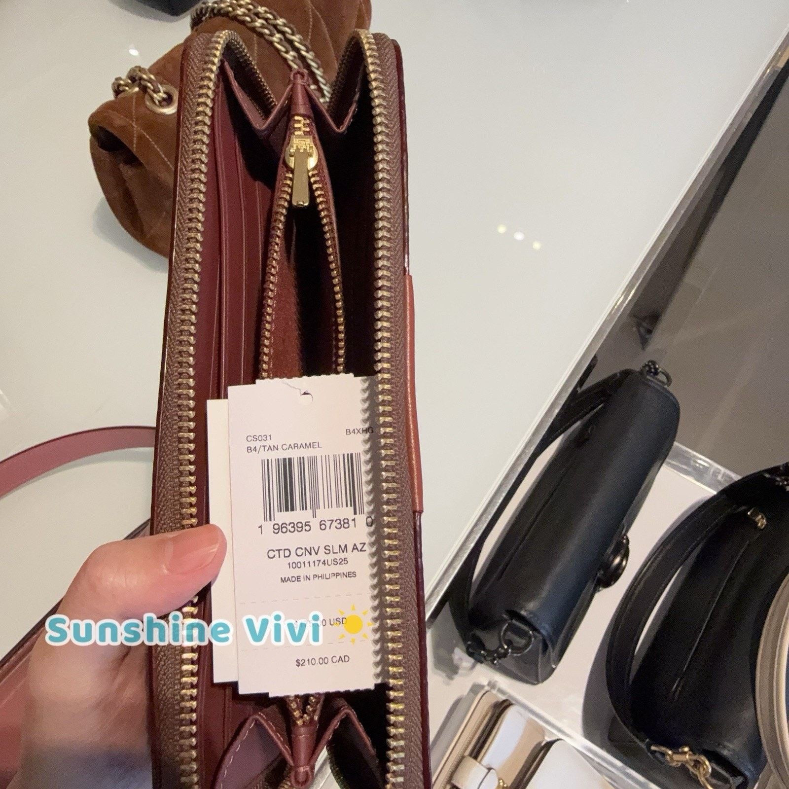 Coach NWT COACH Essential Slim Accordion Zip Wallet CS031 Tan Size ONE SIZE - 4 Thumbnail