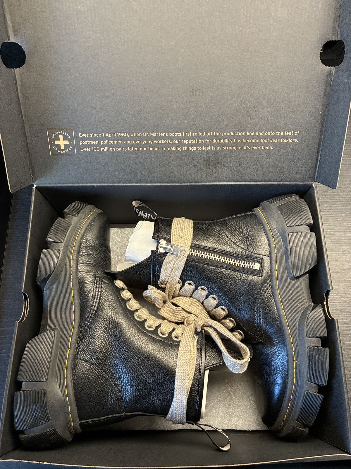 RICK OWENS DOC MARTINS MEGA LACE