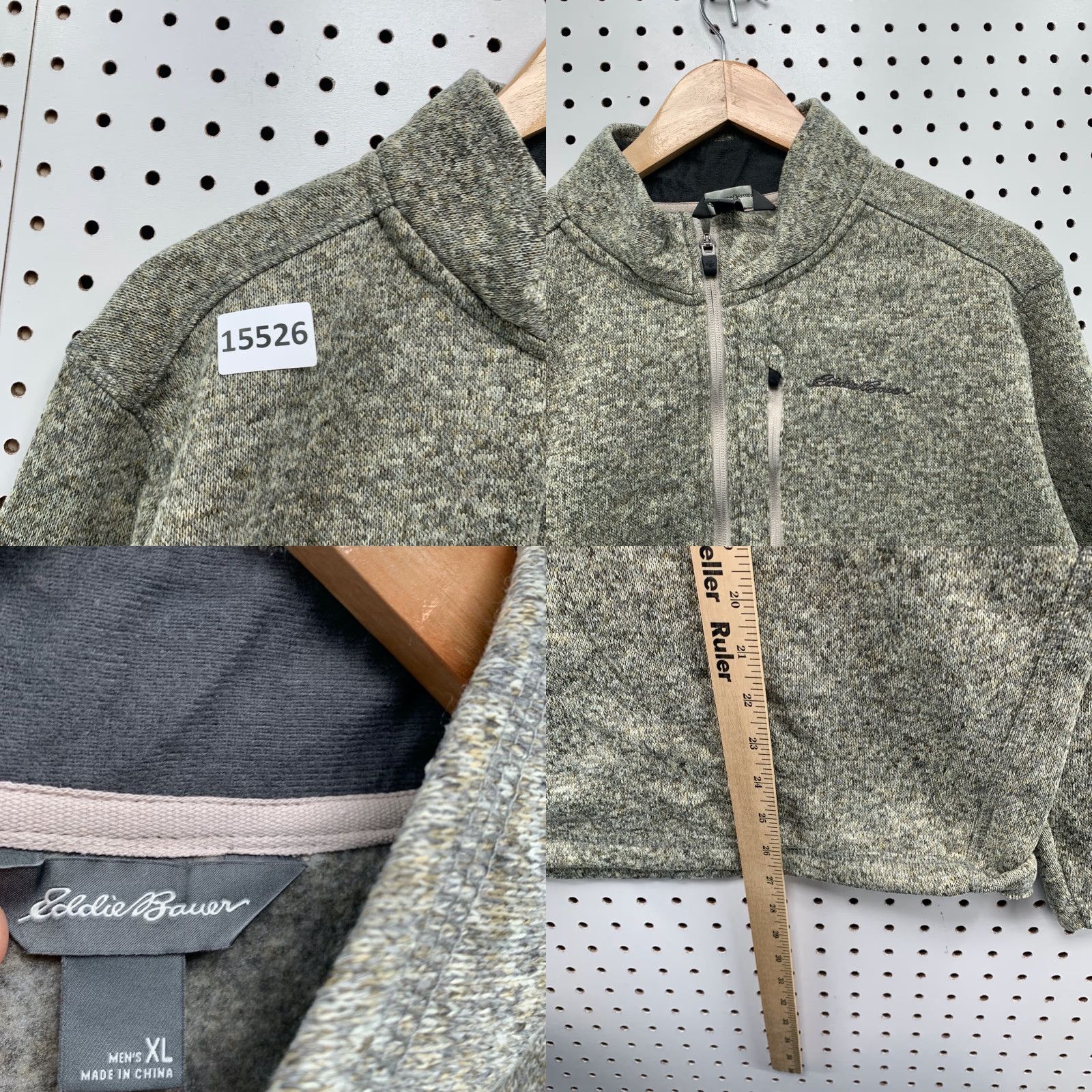Eddie Bauer VINTAGE Eddie Bauer Sweater Shirt Women XL 1/4 Zip Fleece Pullover Gray Beige Pockets Womens Size XL / US 12-14 / IT 48-50 - 8 Thumbnail