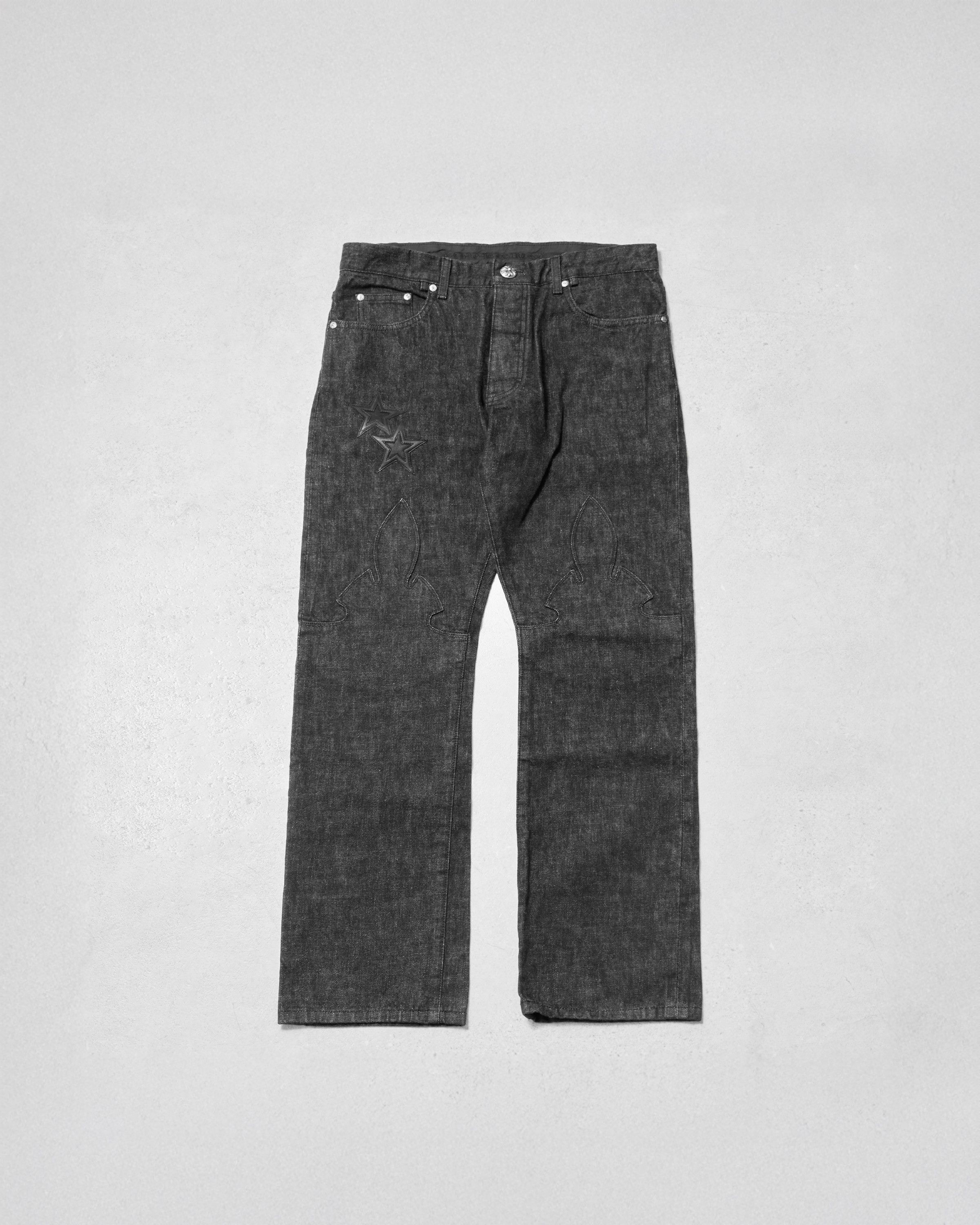 Chrome Hearts CHROME HEARTS Black Double Knee Star Patches Denim Size US 34 / EU 50 - 2 Thumbnail