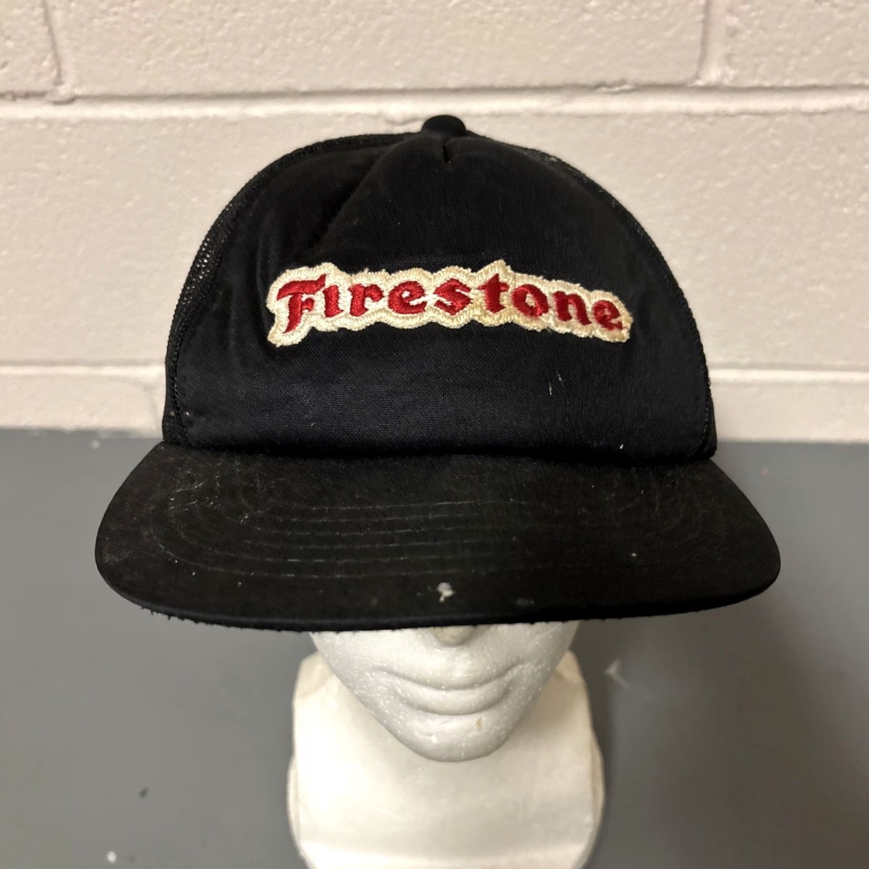 Vintage Vintage Firestone Trucker Hat Mens One Size Red Adjustable Cap Embroidered Size ONE SIZE - 3 Thumbnail