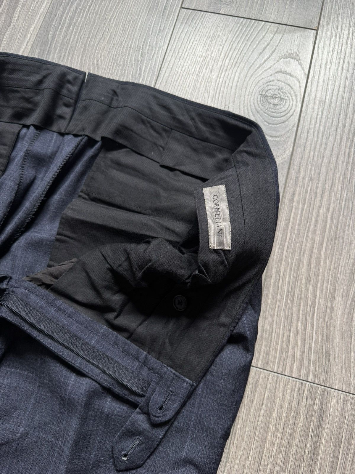 Corneliani Corneliani Dark Blue Wool Windowpane Two-Piece Suit 54R Size 54R - 18 Thumbnail