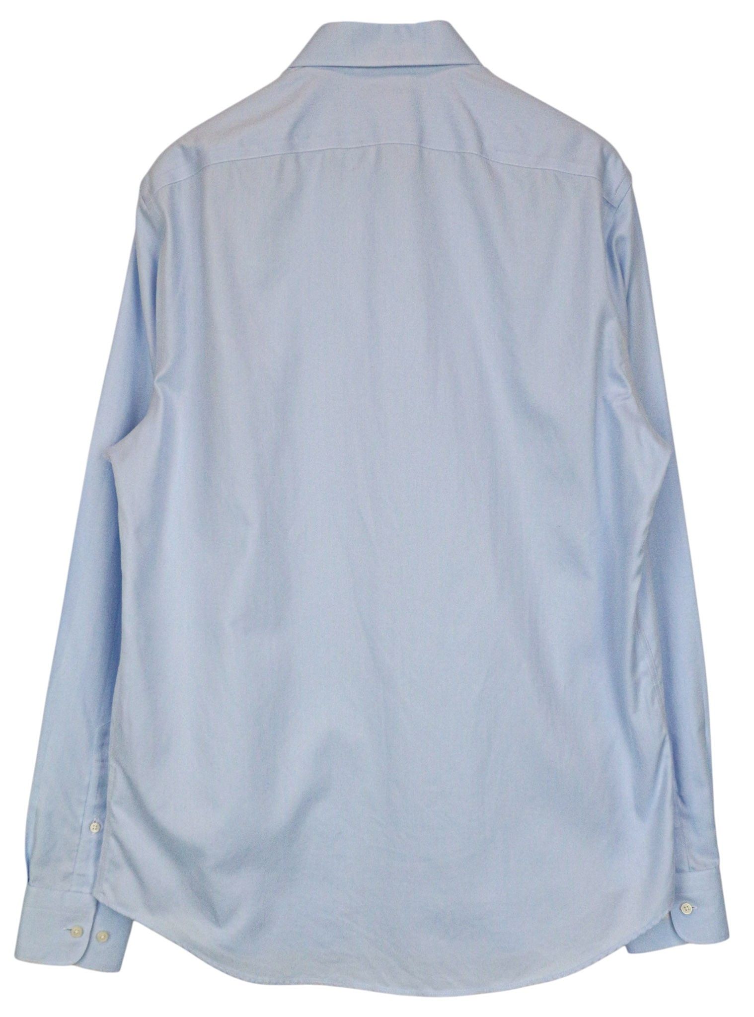 Suitsupply 44L/17 1/2L Slim Blue Cotton Button-Up Shirt 79187 Size 44R - 9 Thumbnail