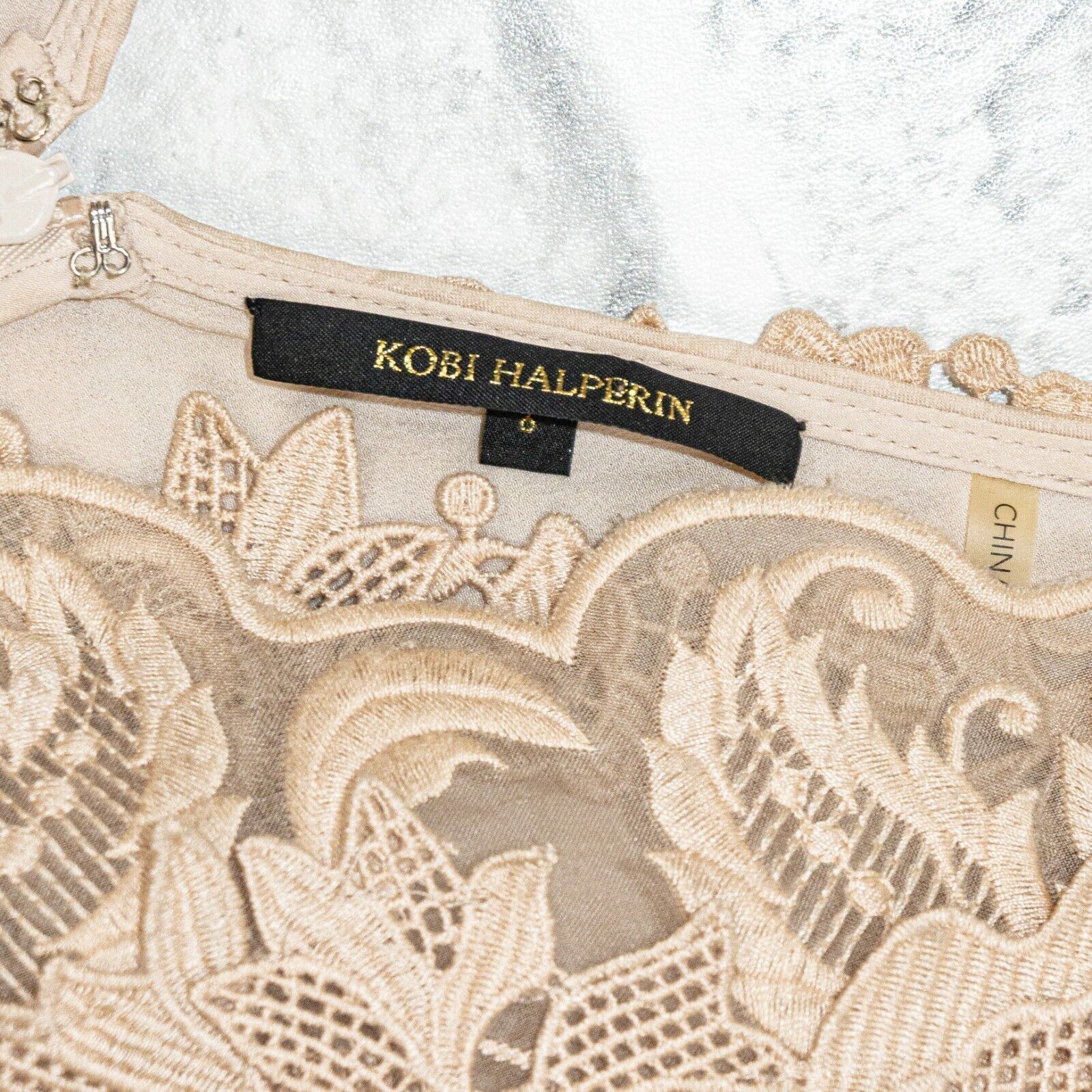 KOBI HALPERIN KOBI HALPERIN Emme Lace Dress in Champagne beige Size M / US 6-8 / IT 42-44 - 3 Thumbnail