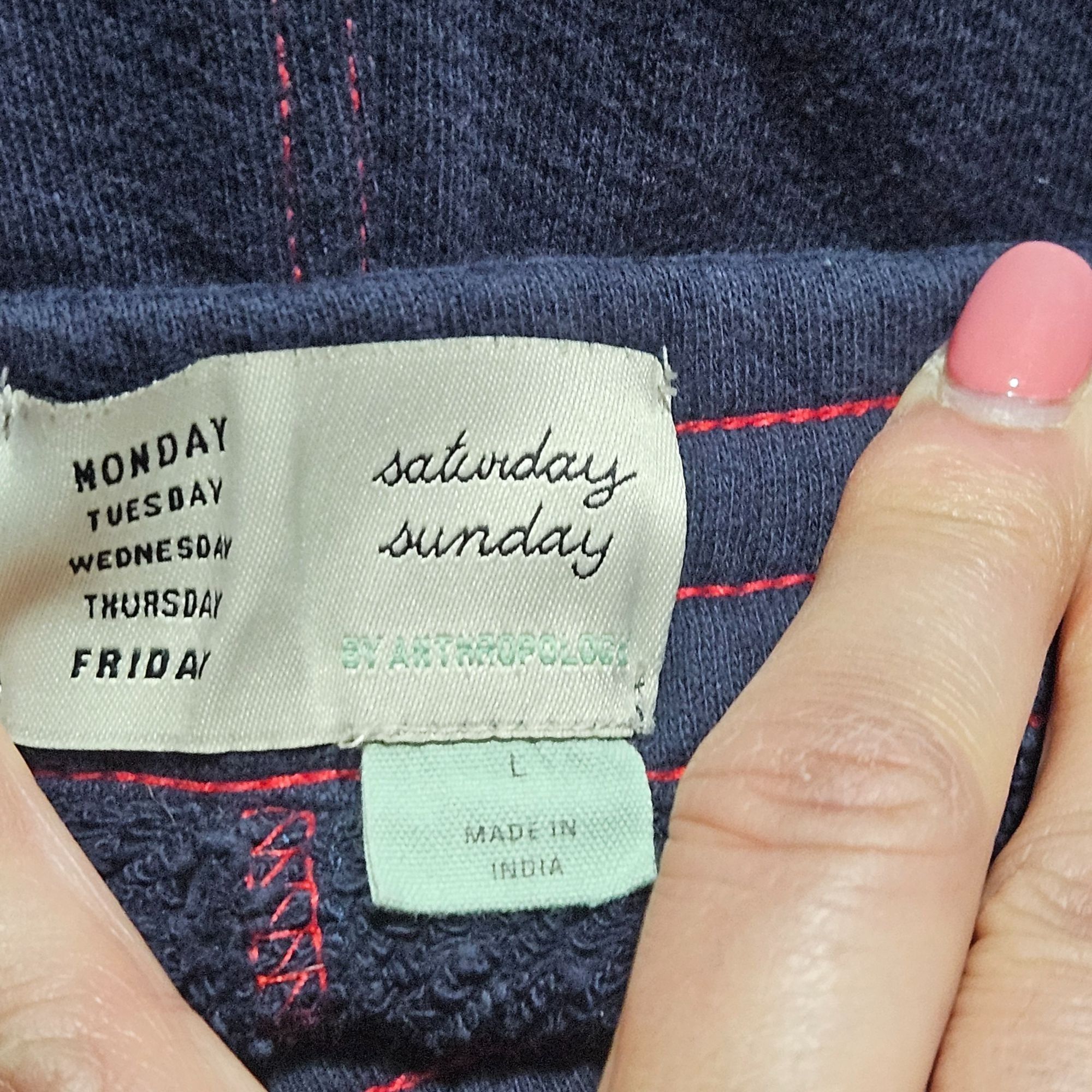 Anthropologie Anthropologie Pants Navy L Wide Leg Loungecore Soft Terry At Size 34" / US 12 / IT 48 - 3 Thumbnail