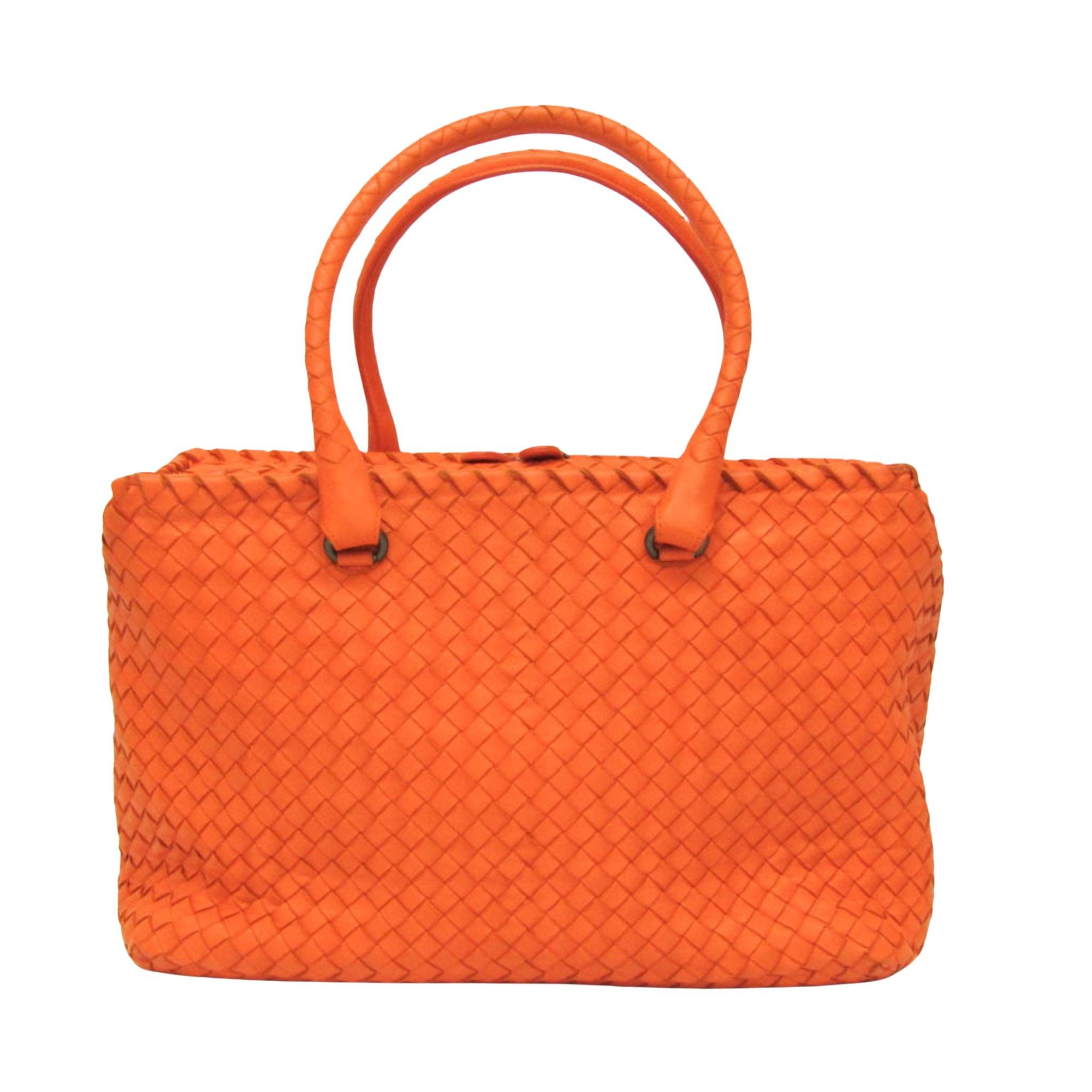 Bottega Veneta Intrecciato Orange Leather Handbag (Pre-Owned) Size ONE SIZE - 1 Thumbnail