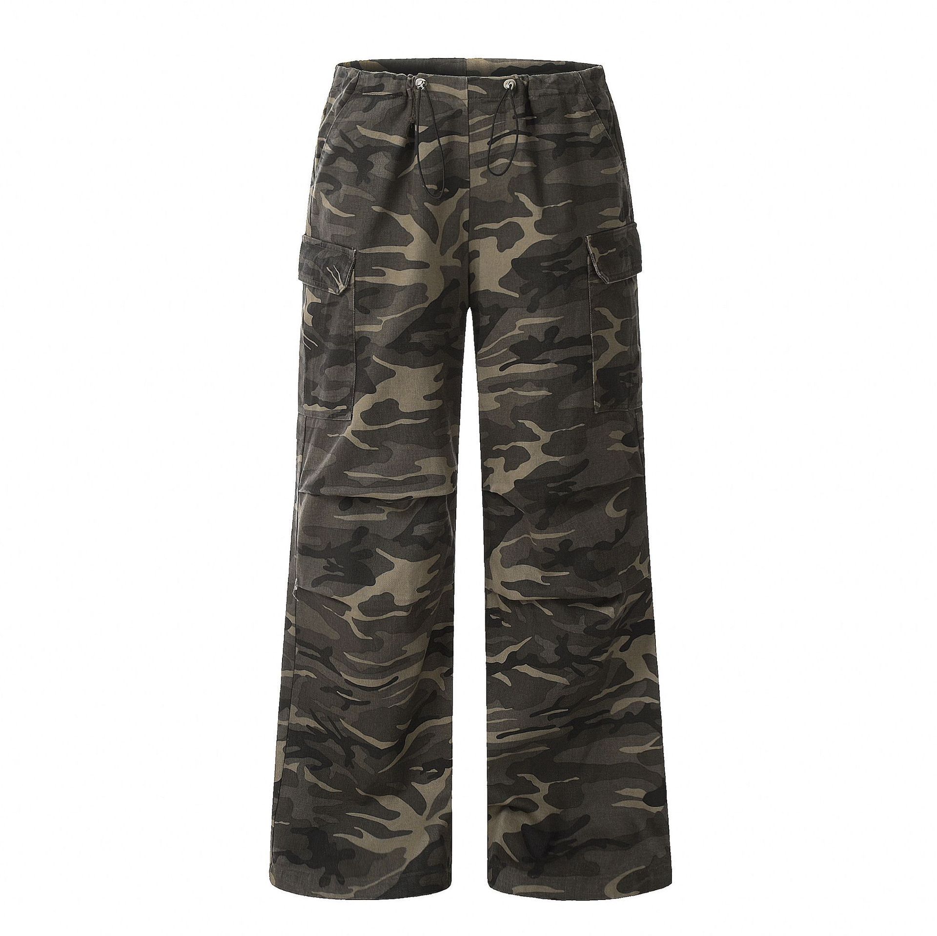 Japanese Brand × Jean American pocket camouflage drawstring casual cargo trousers Size US 32 / EU 48 - 1 Thumbnail