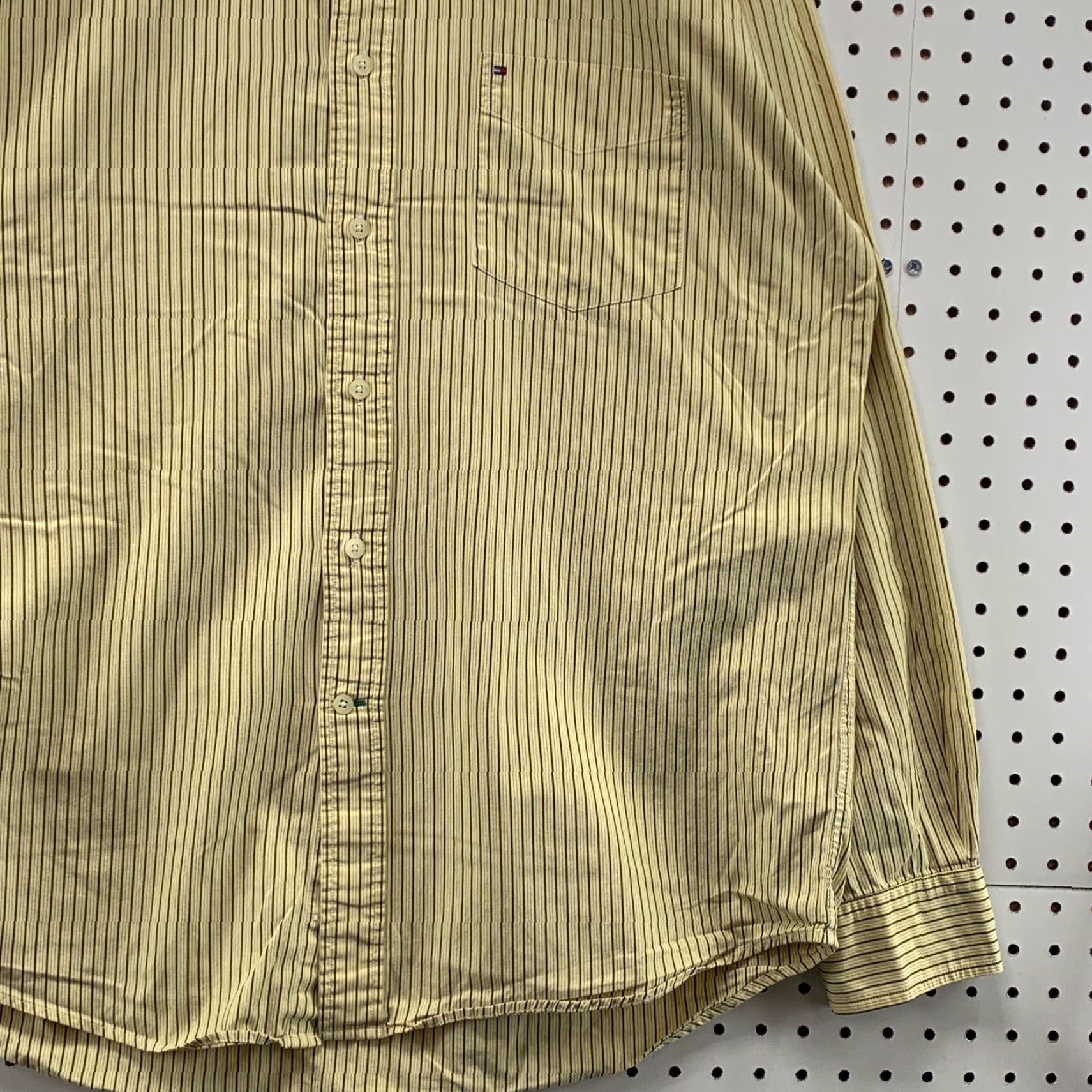 Tommy Hilfiger Tommy Hilfiger Button-Up Shirt XL Mens Yellow Blue Striped Long Sleeve Pocket Logo Size US XL / EU 56 / 4 - 5 Thumbnail