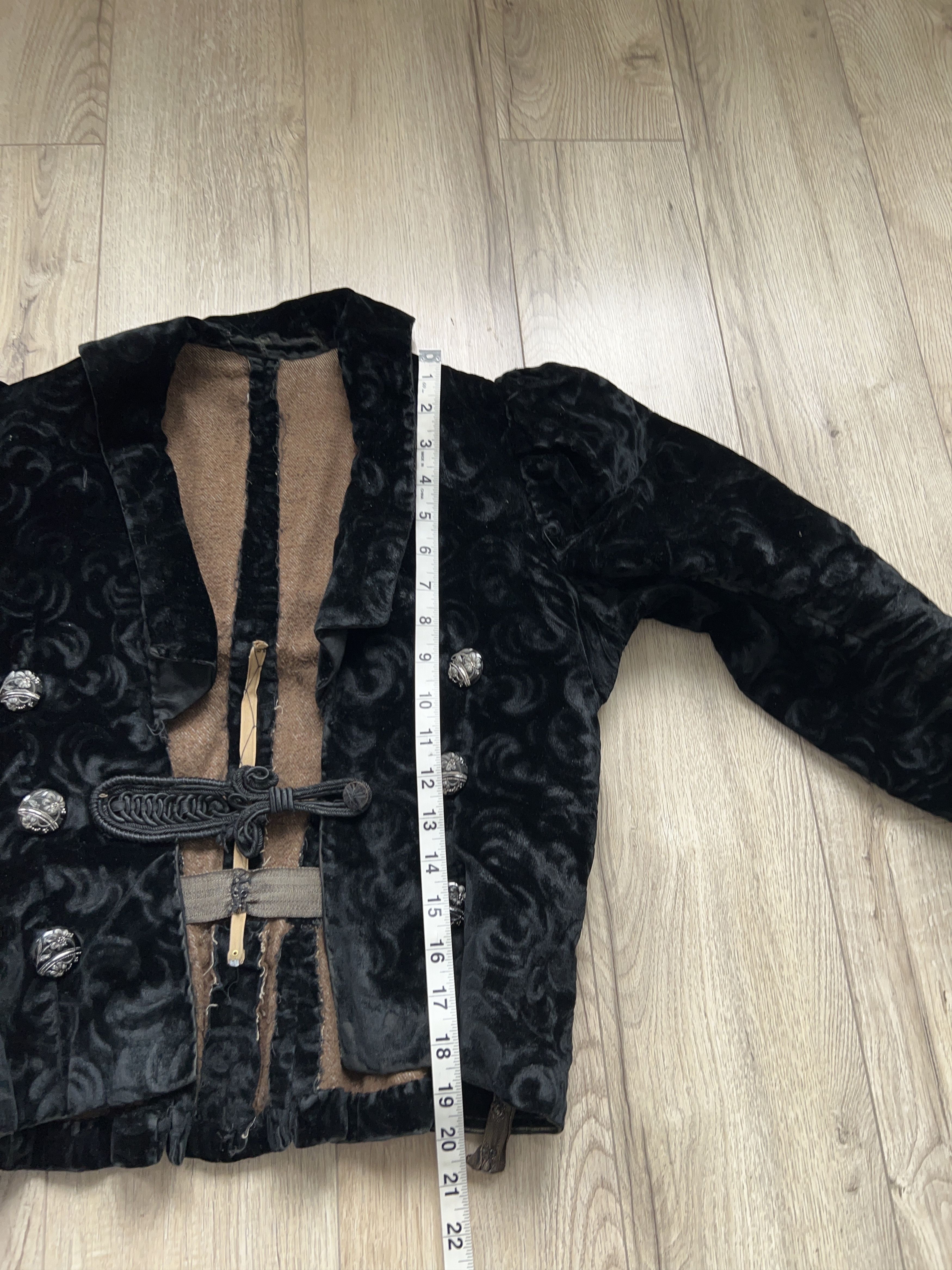 Vintage 19th Century Victorian Era Black Velvet Bodice Blazer Jacket Size ONE SIZE - 9 Thumbnail