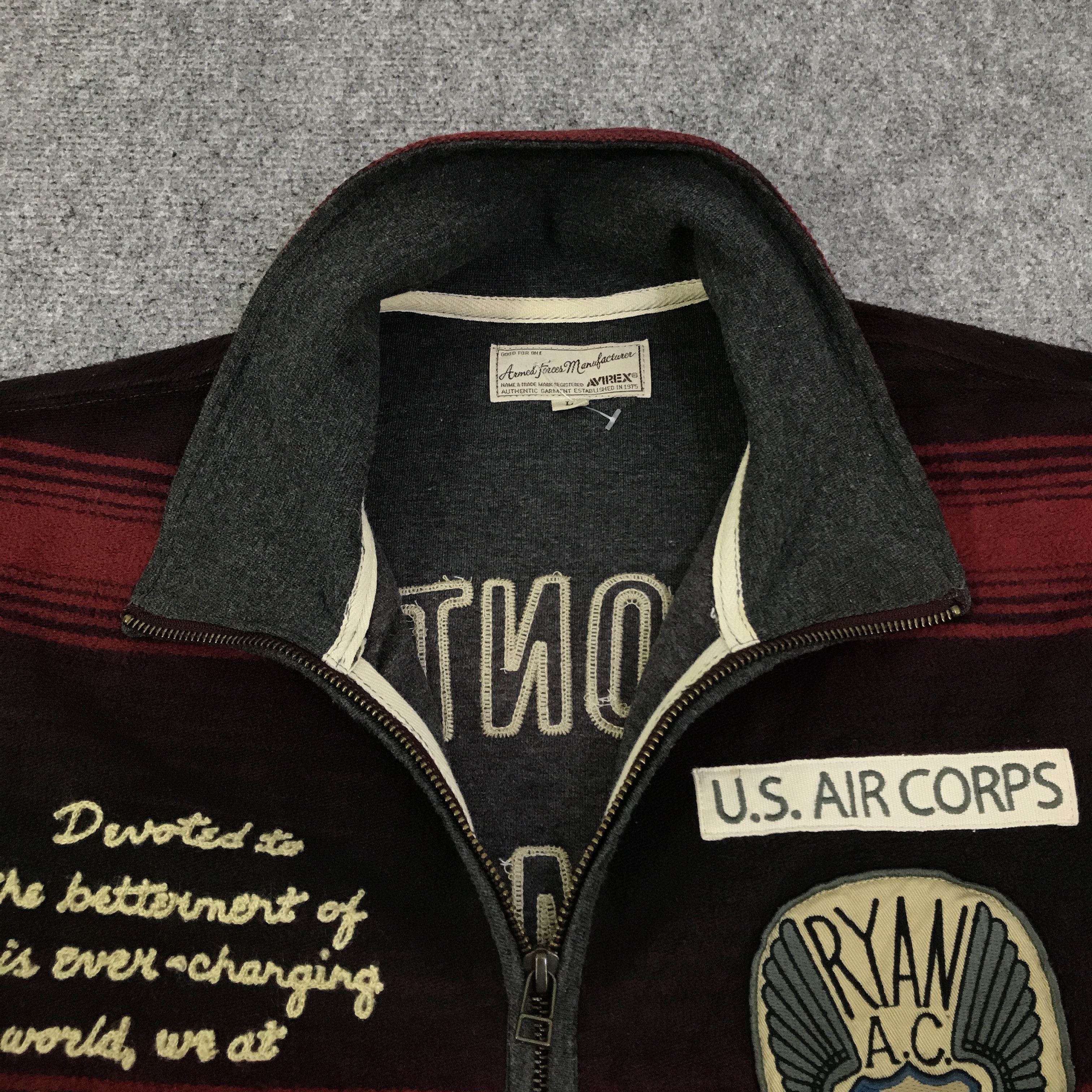 Avirex avirex u.s air corps Striped zipper jacket K124B6 Size US L / EU 52-54 / 3 - 5 Thumbnail