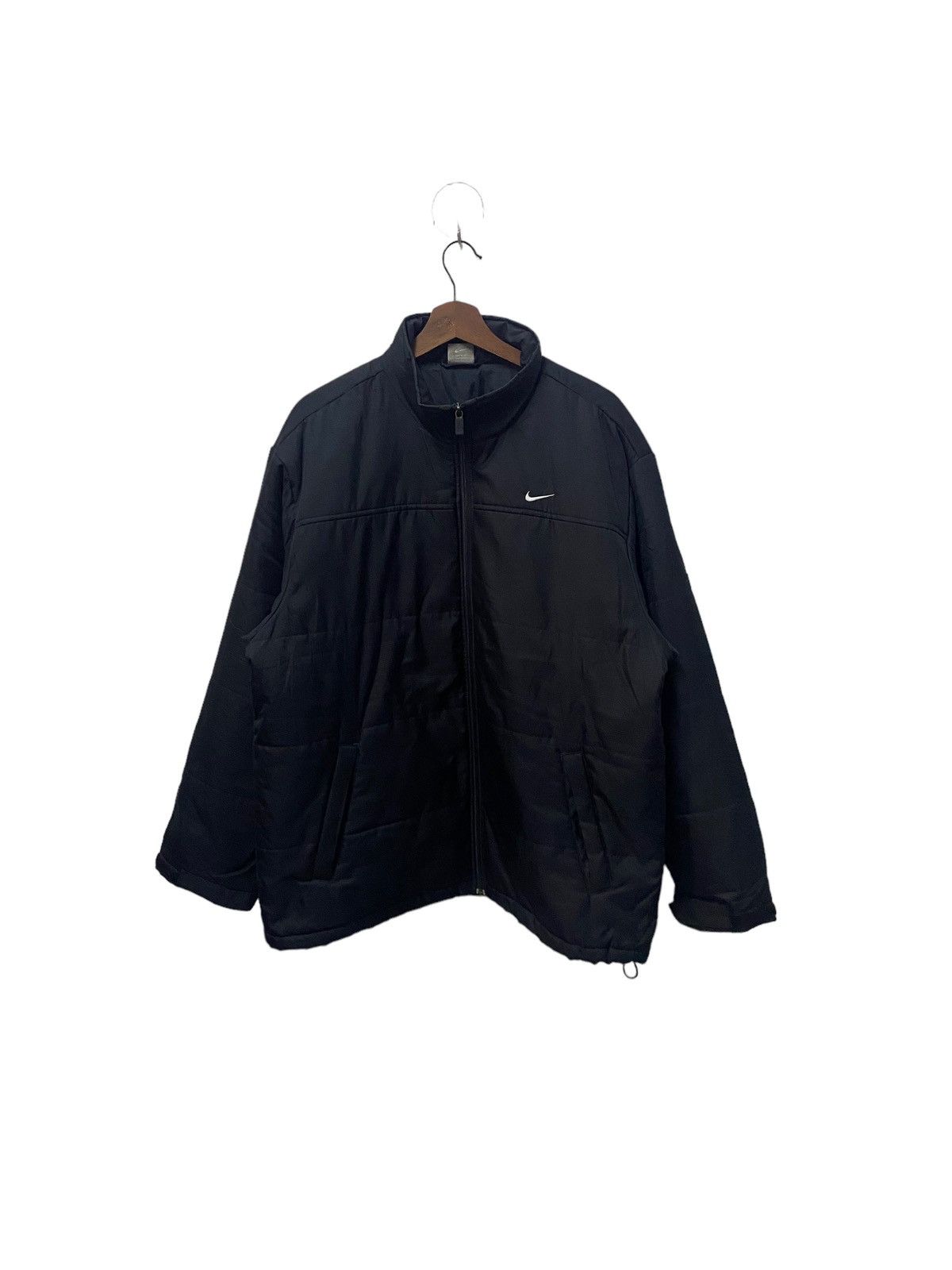 image of Best Offervintage Nike Small Logo Puffer Coach Jacket in Black, Men's (Size Large)