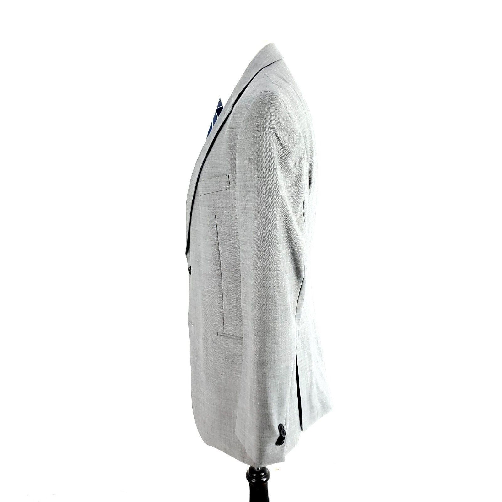 Tommy Hilfiger Tommy Hilfiger Wool 2 Button Blazer 38L Gray Sharkskin Size 38L - 4 Thumbnail