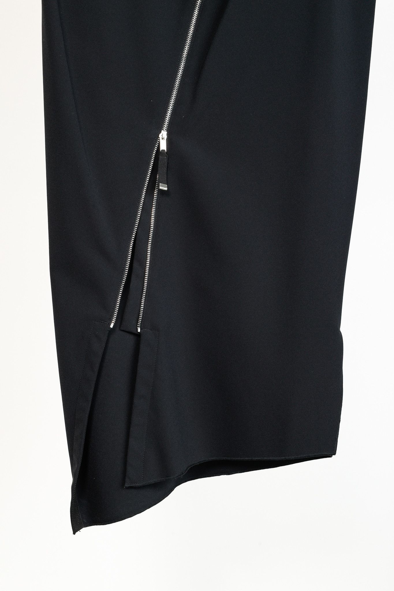 Other High Use Black Tech Asymmetrical Zip Midi Skirt Size 34" / US 12 / IT 48 - 2 Thumbnail