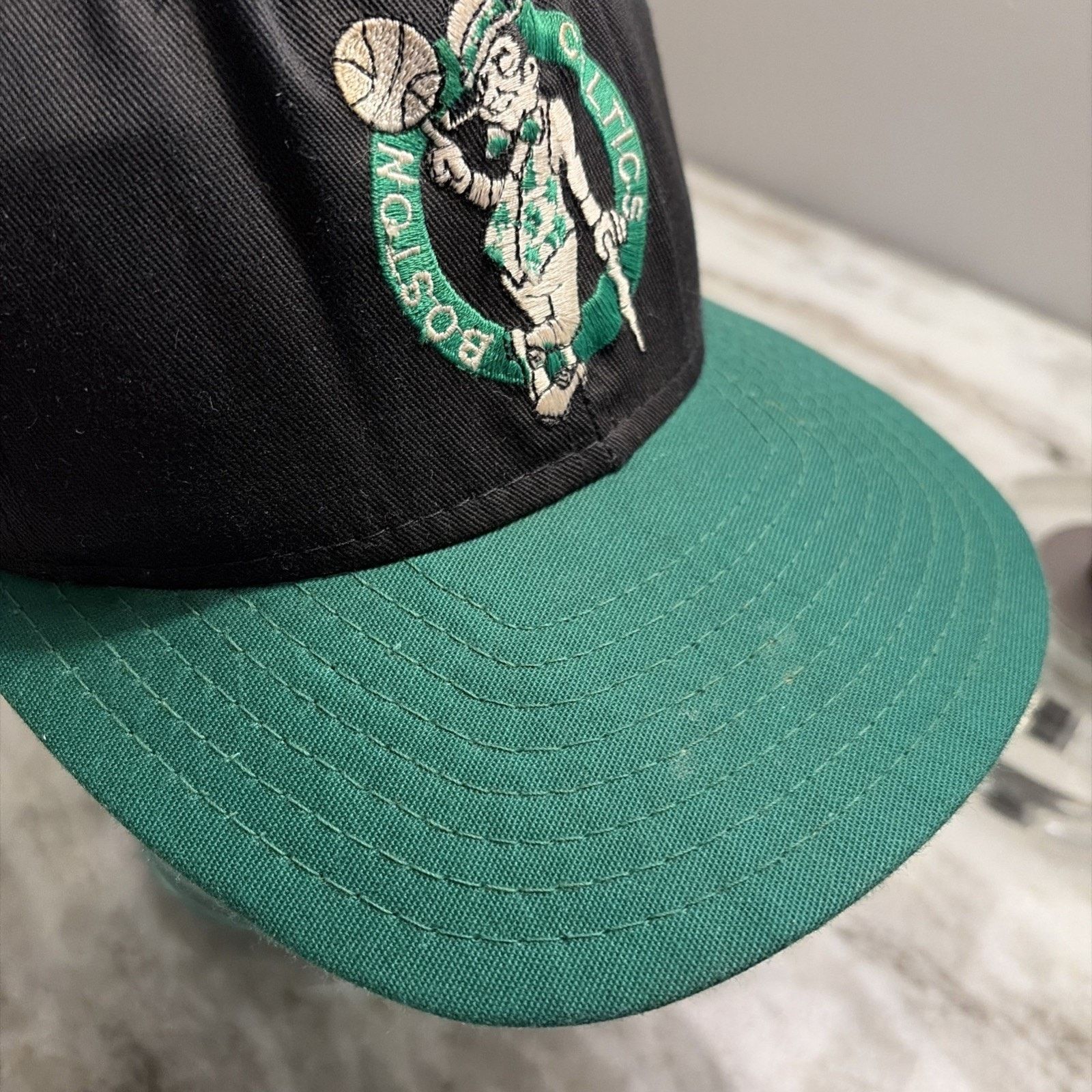 Vintage Vtg 90s AJD Boston Celtics Black Green Retro Snapback Hat Size ONE SIZE - 6 Thumbnail