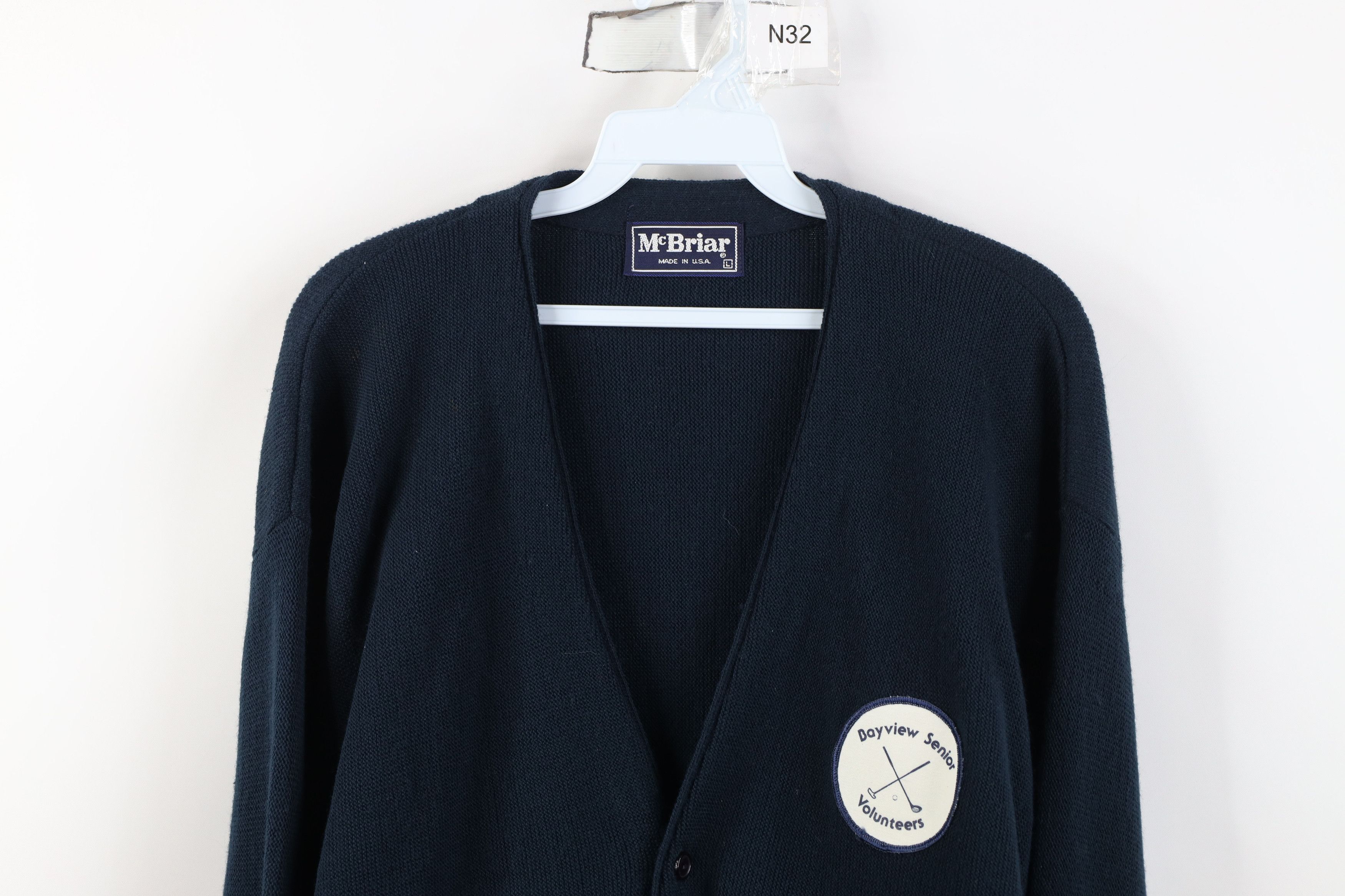 Vintage Vintage 70s 80s Streetwear Knit Cardigan Sweater Blue USA Size US L / EU 52-54 / 3 - 2 Thumbnail